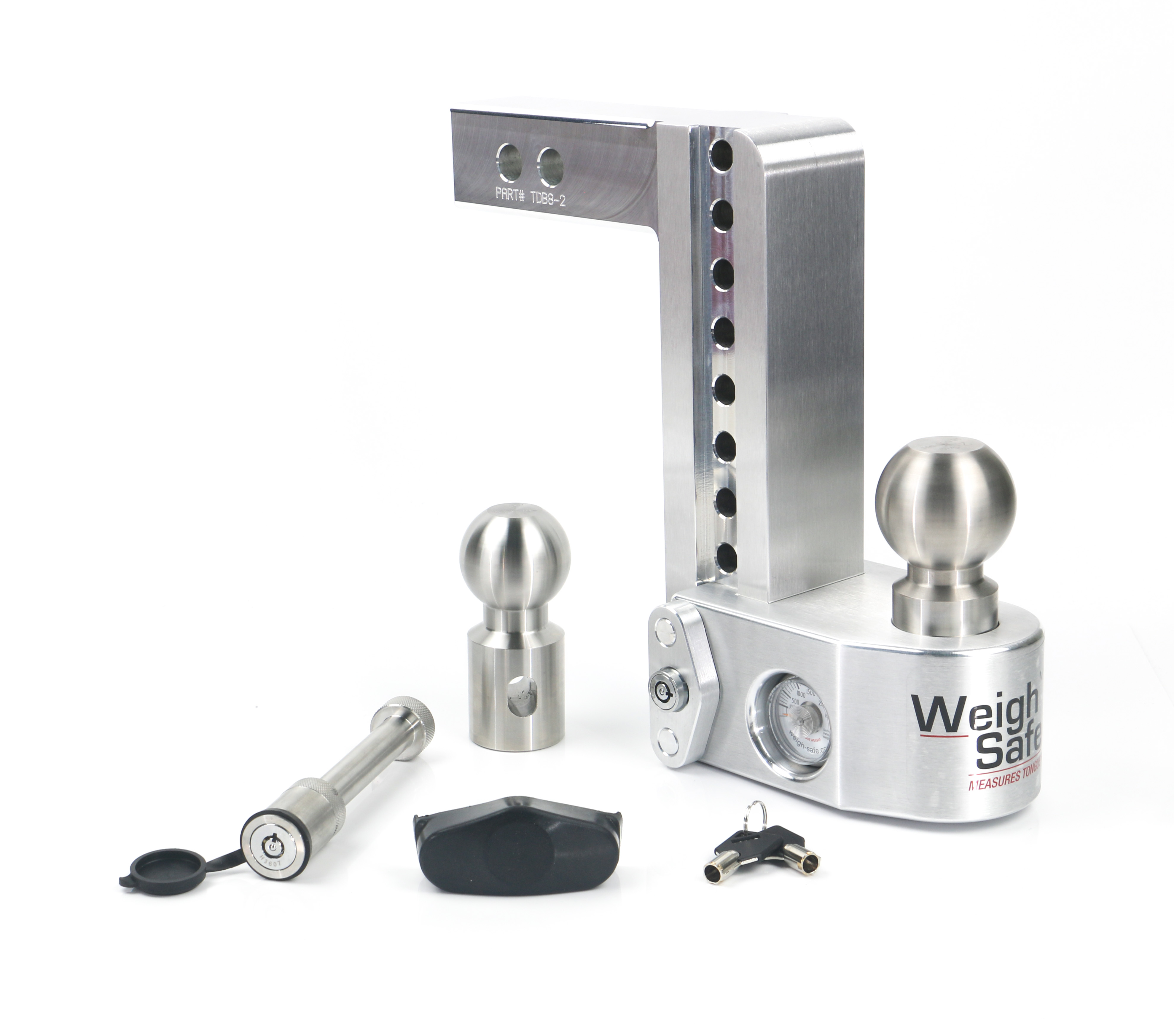 Weigh Safe Weigh Safe Adjustable Drop Hitch - 8" Drop for 2" Shank w/Hitch Lock Pin WS8-2-KA