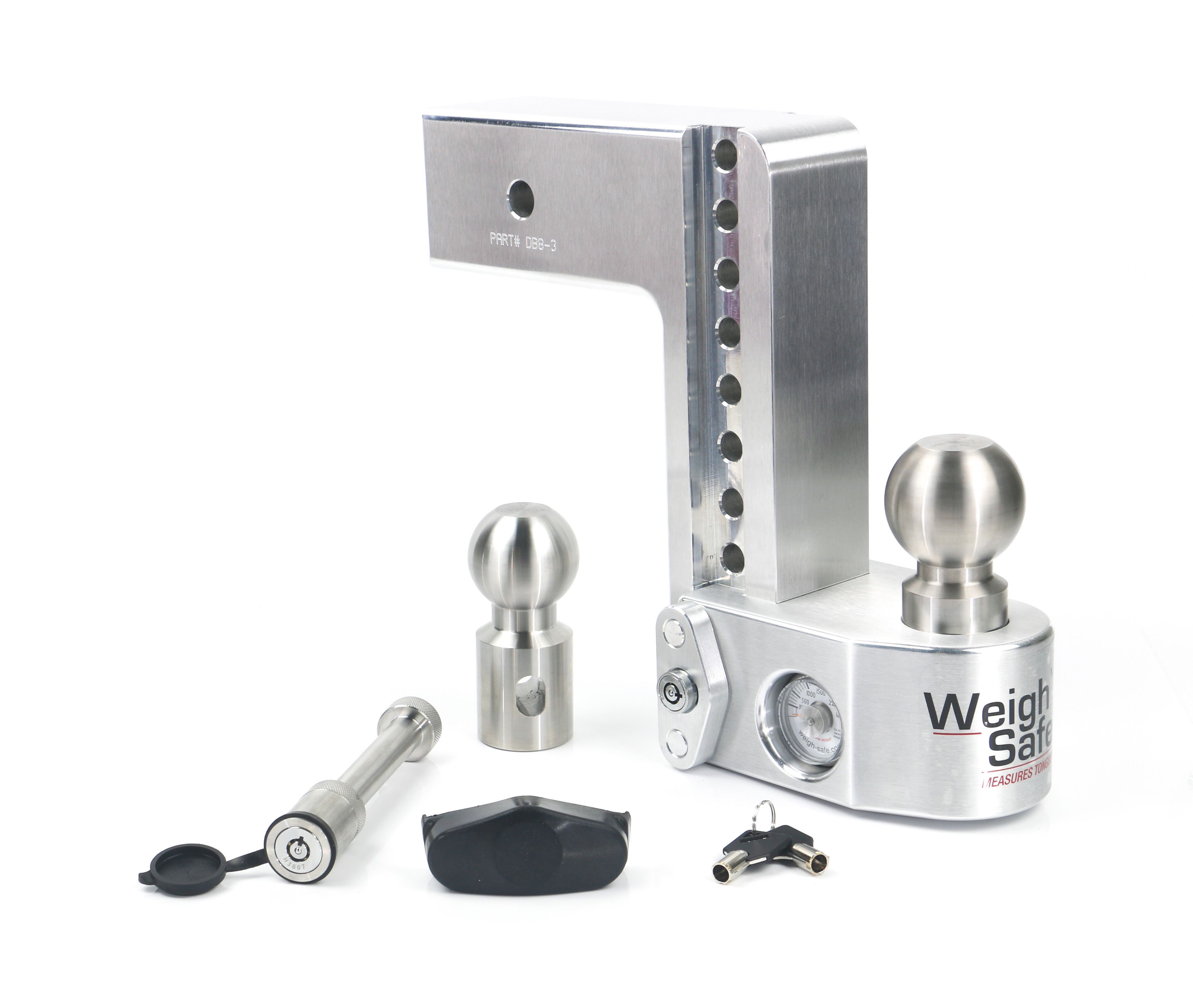 Weigh Safe Weigh Safe Adjustable Drop Hitch - 8" Drop for 3" Shank w/Hitch Lock Pin WS8-3-KA