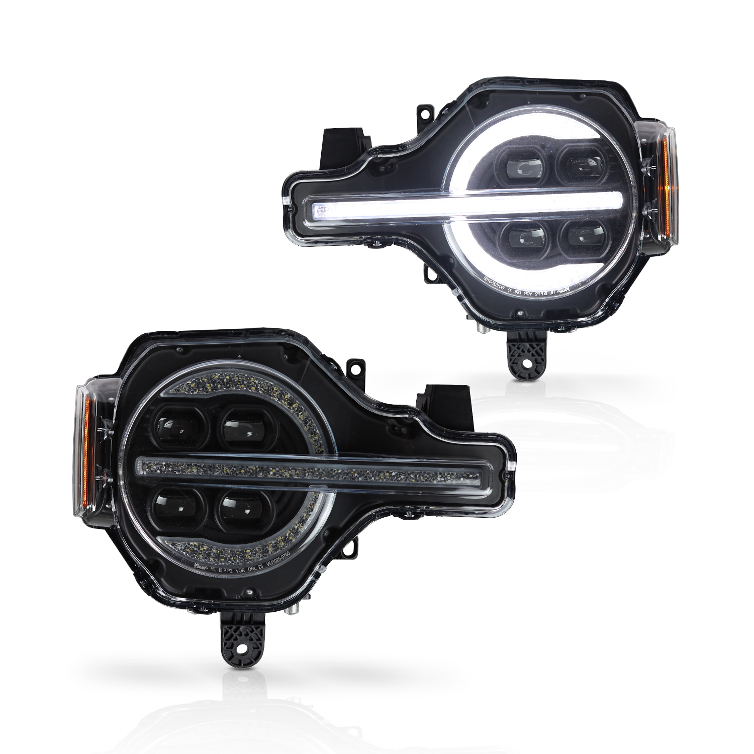 Winjet Renegade Series Bronco LED Headlights CHRNG0760-B-SQ