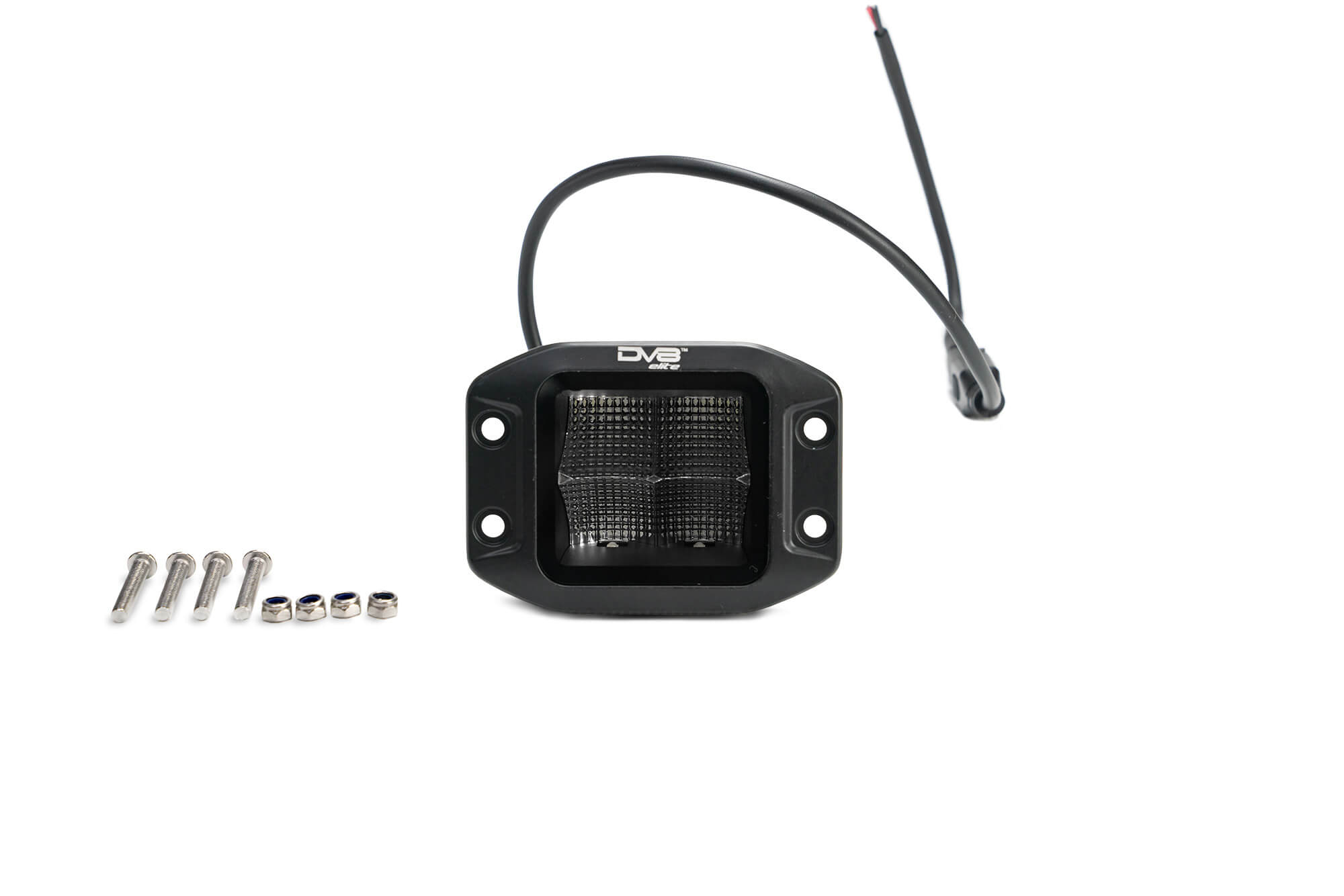 DV8 Offroad UNIVERSAL 3 in. CUBE LED LIGHT WITH FLOOD PATTERN AND FLUSH MOUNT PLATE BUILT IN BE3FMW40W