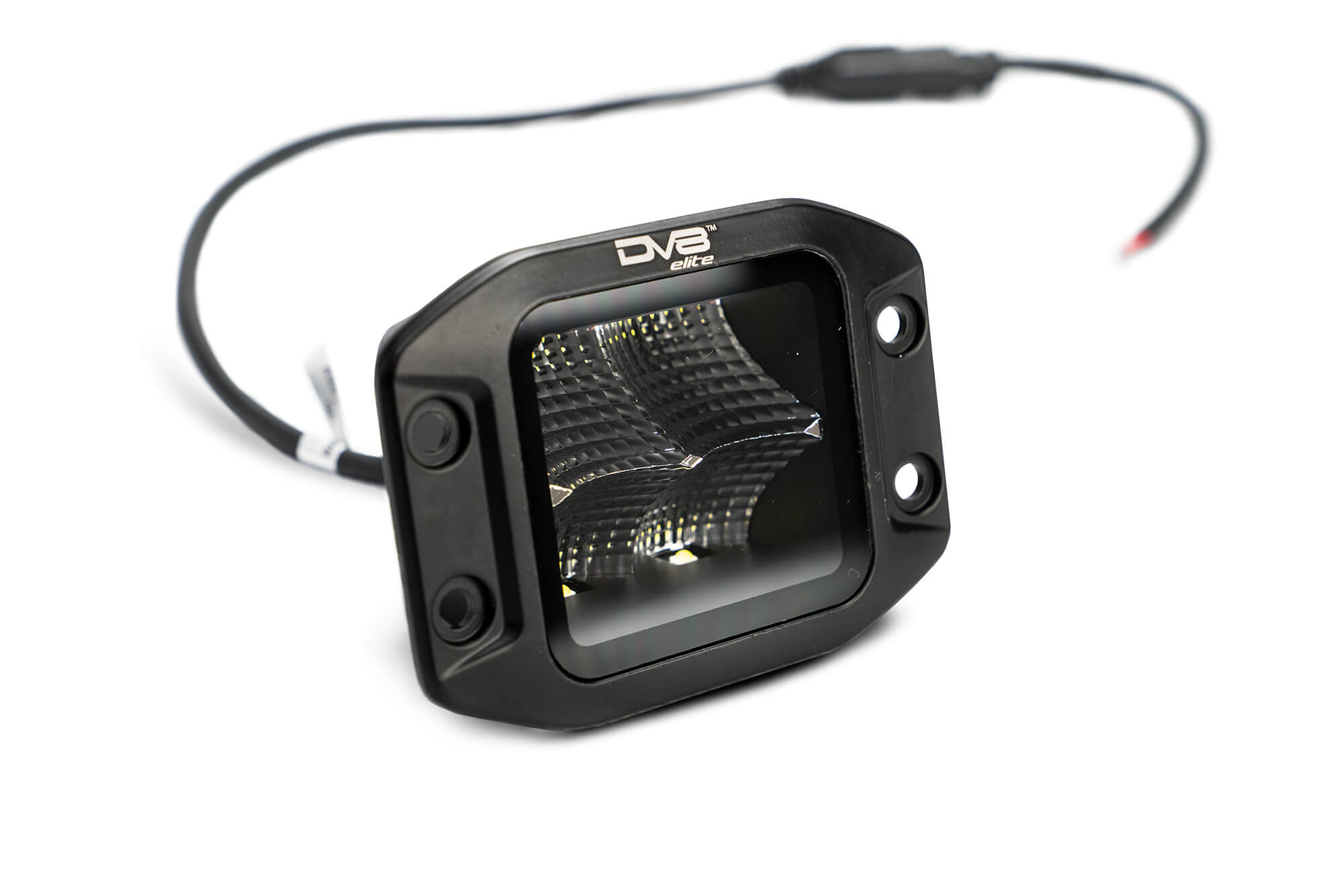DV8 Offroad UNIVERSAL 3 in. CUBE LED LIGHT WITH FLOOD PATTERN AND FLUSH MOUNT PLATE BUILT IN BE3FMW40W