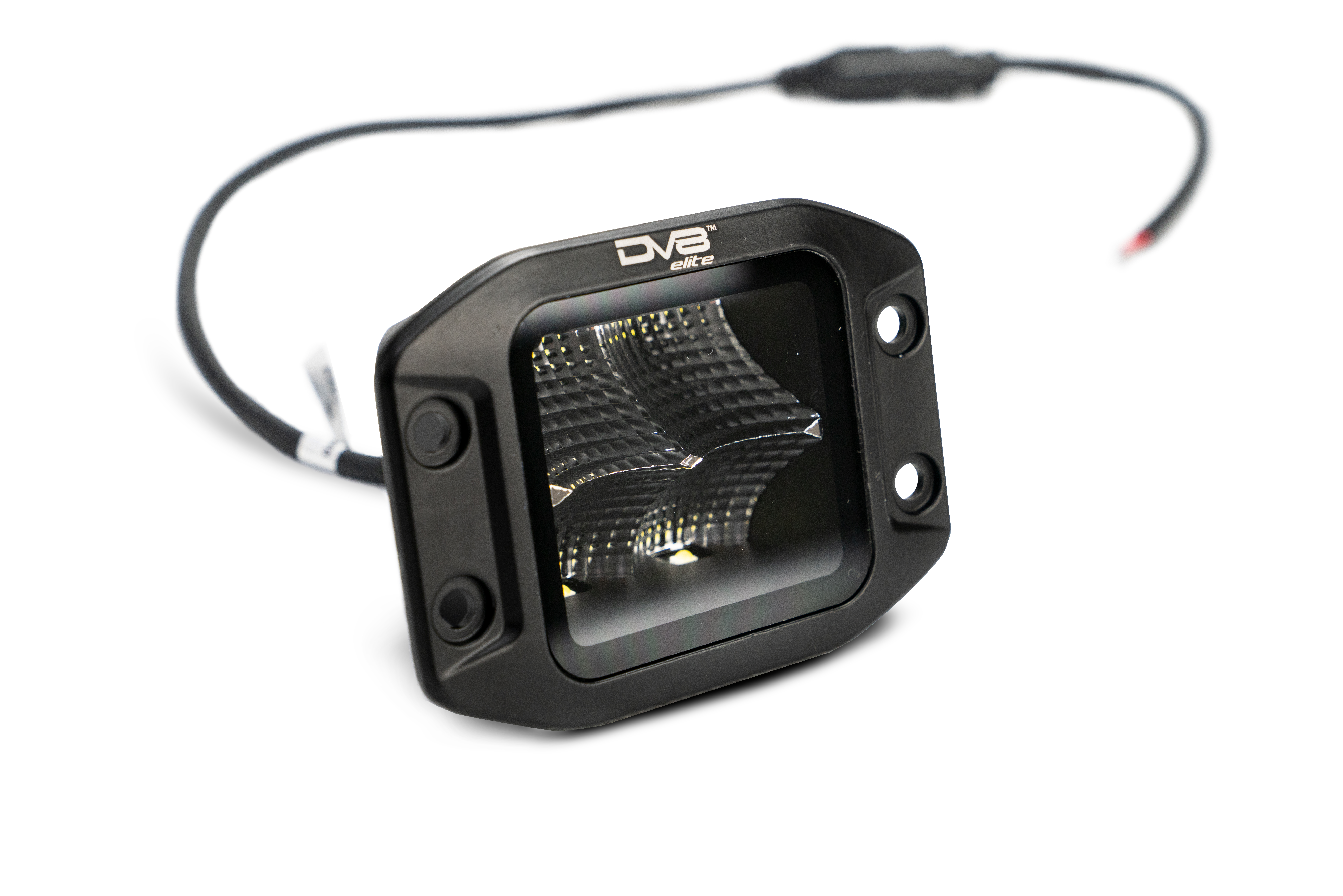 DV8 Offroad UNIVERSAL 3 in. CUBE LED LIGHT WITH FLOOD PATTERN AND FLUSH MOUNT PLATE BUILT IN BE3FMW40W