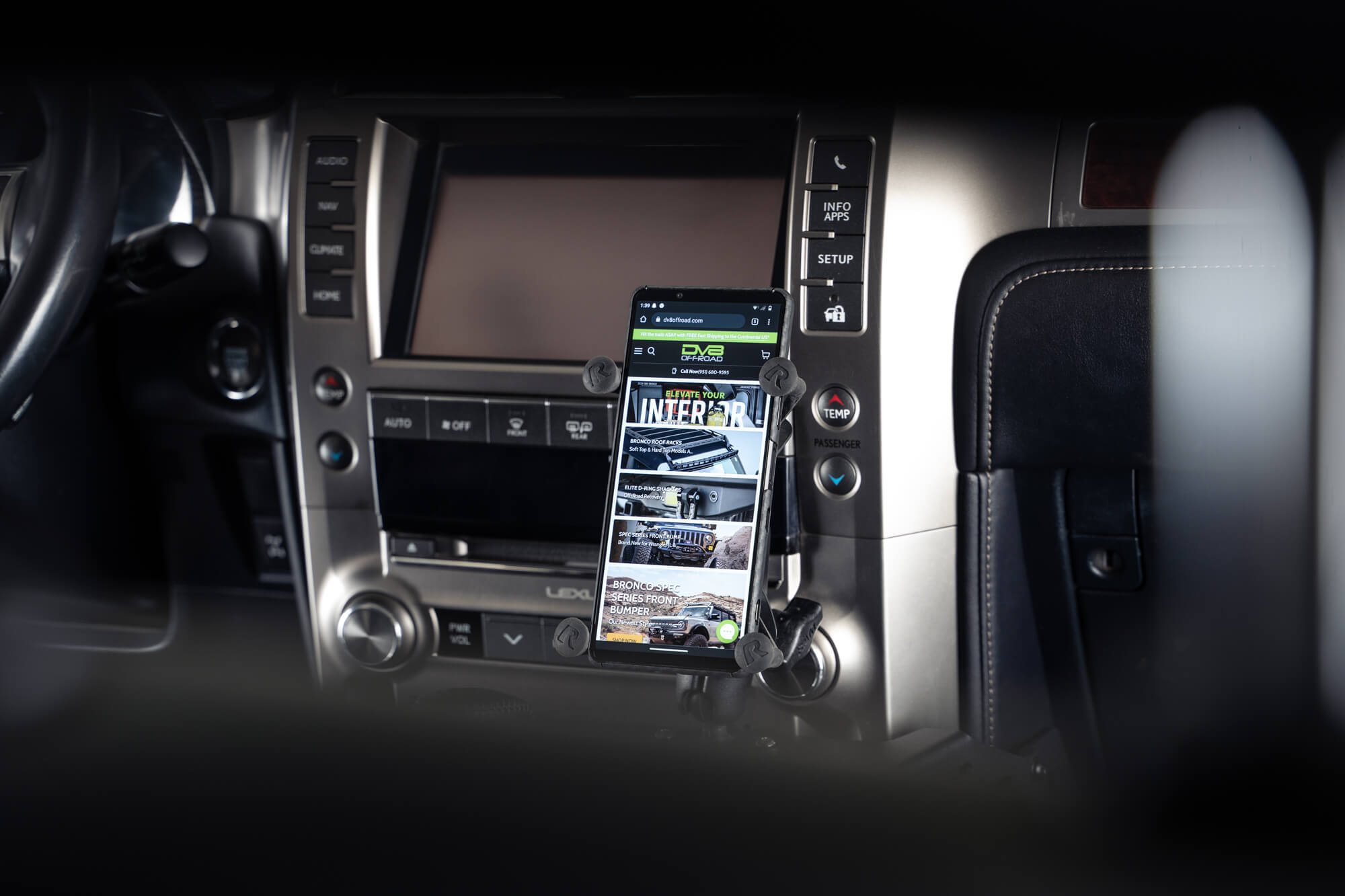 DV8 Offroad Lexus GX 460 Center Console Molle Panels & Digital Device Bridge CCGX-02