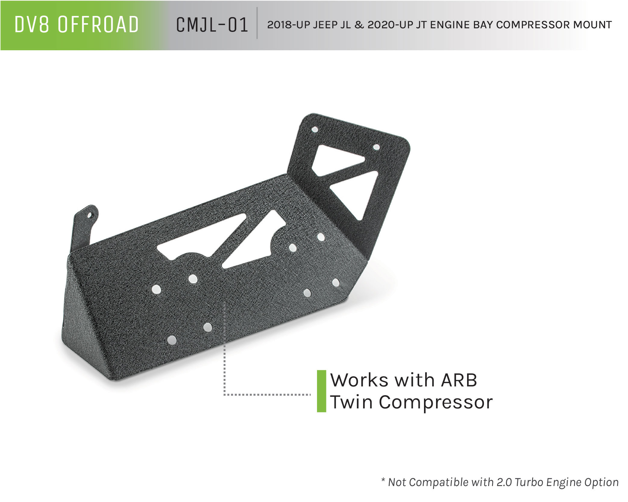 DV8 Offroad Engine Bay Compressor Mount CMJL-01