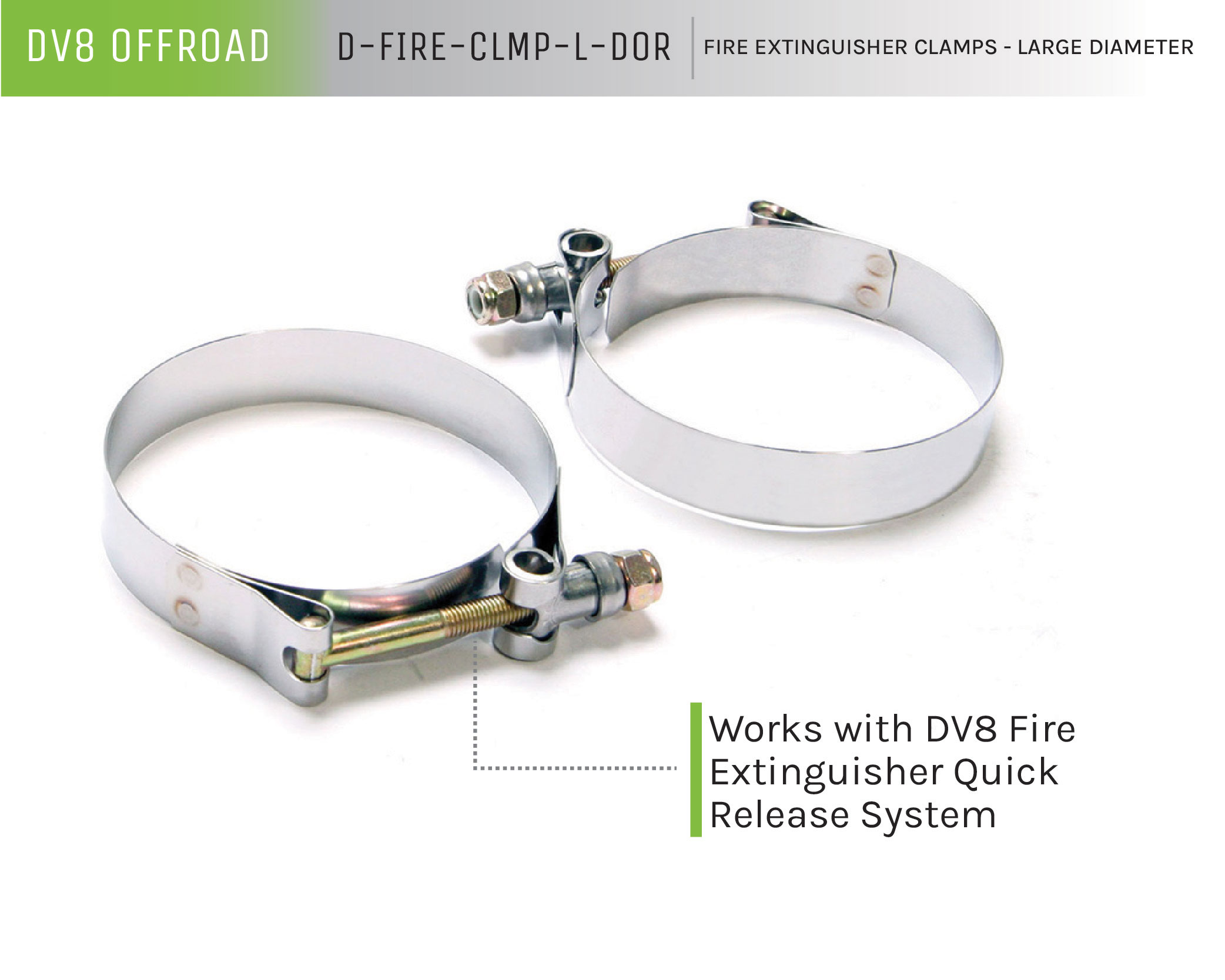 DV8 Offroad Large Fire Extinguisher Clamps; Pair D-FIRE-CLMP-L-DOR