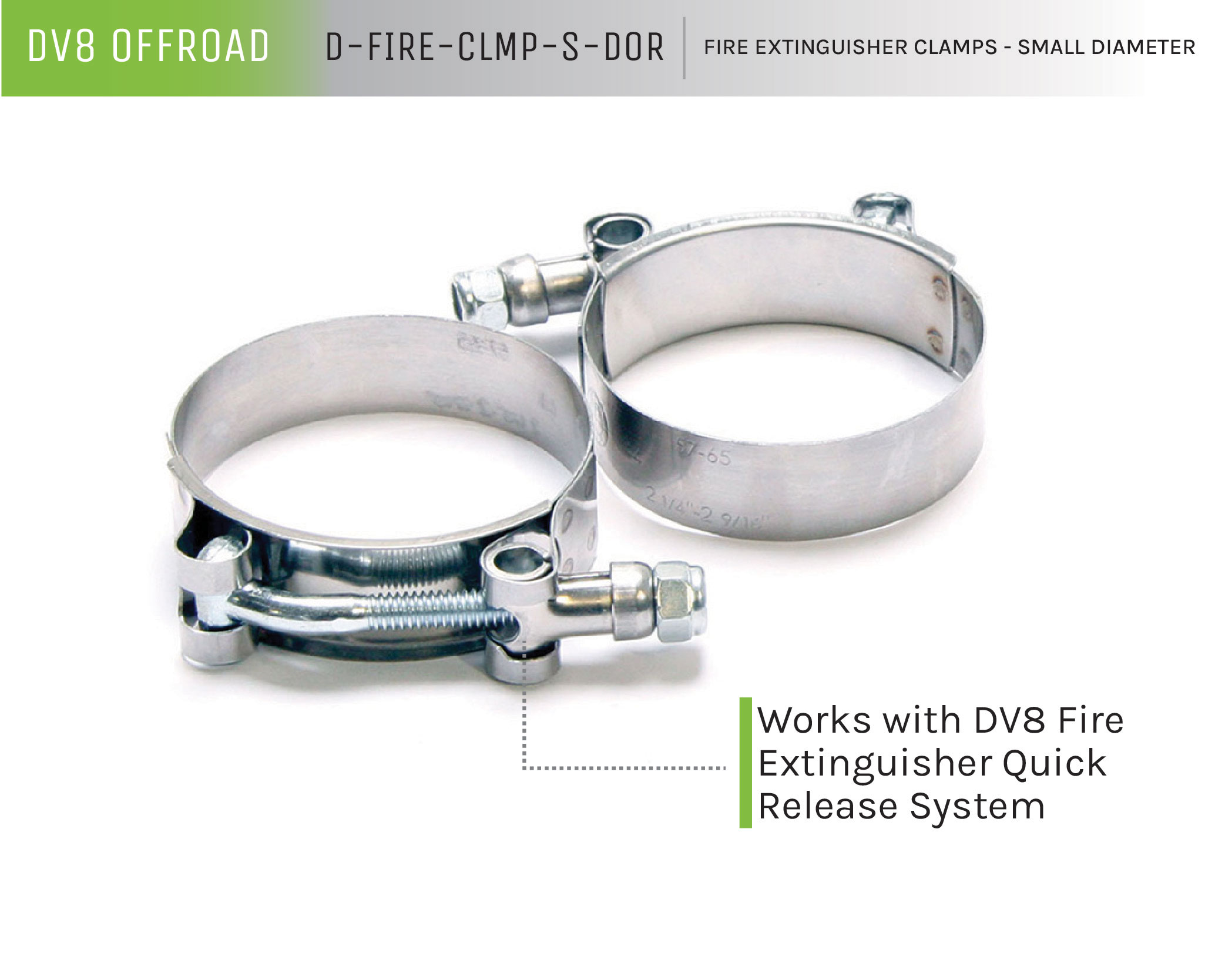 DV8 Offroad Small Fire Extinguisher Clamps; Pair D-FIRE-CLMP-S-DOR