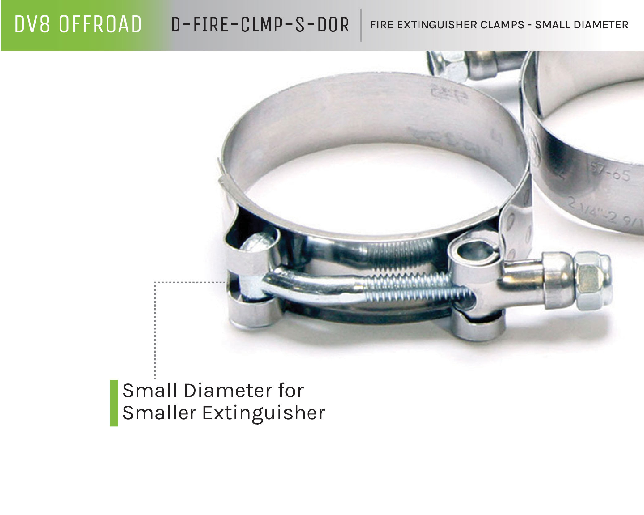 DV8 Offroad Small Fire Extinguisher Clamps; Pair D-FIRE-CLMP-S-DOR