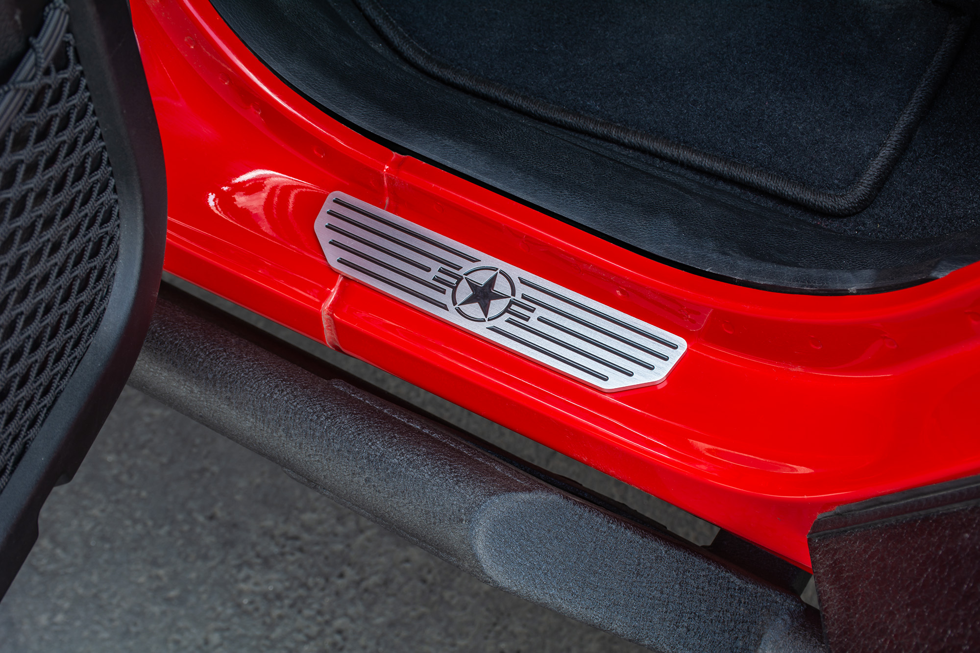 DV8 Offroad Rear Sill Plates with in.Since 1942 in. Logo D-JL-180014-STR4