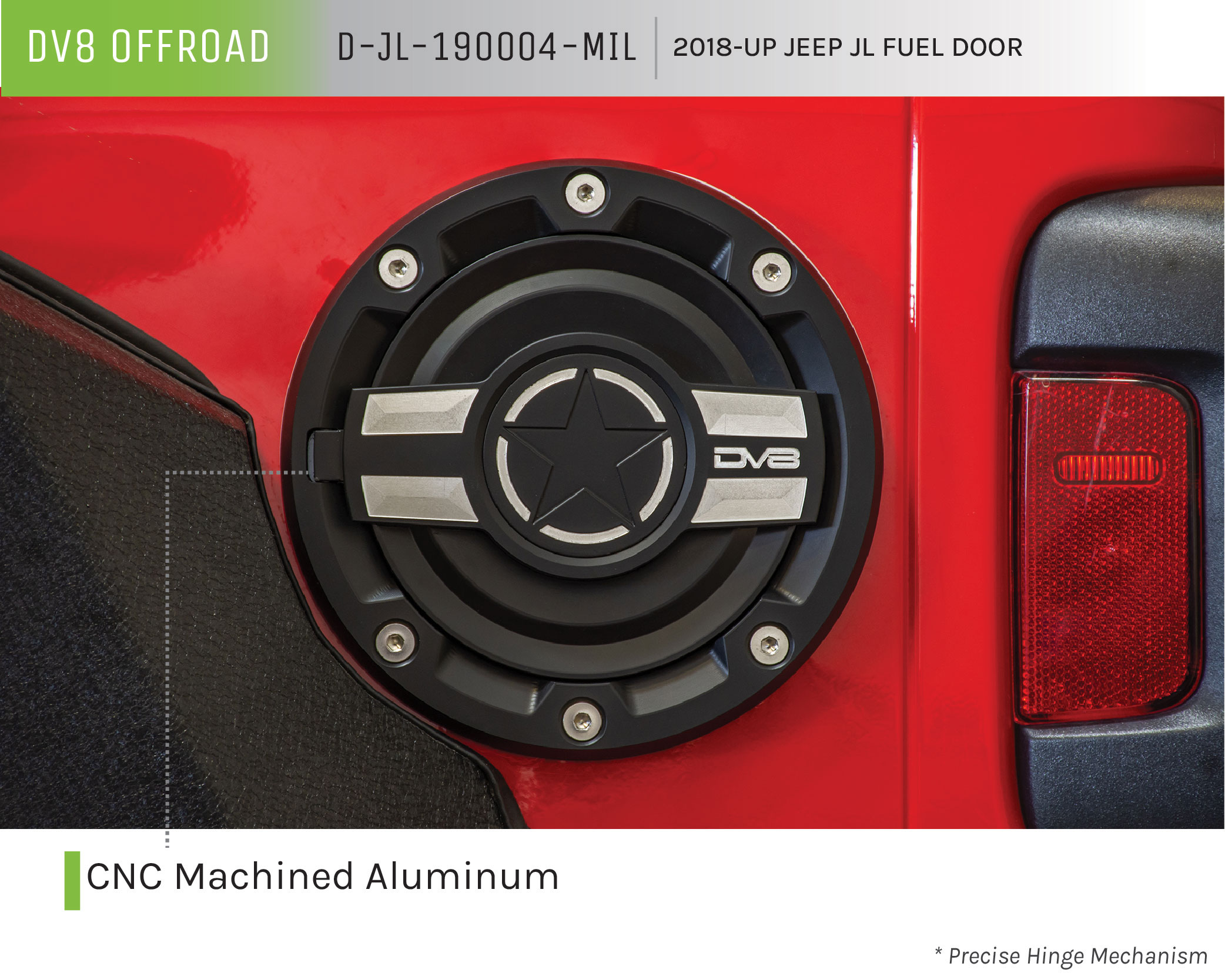 DV8 Offroad Fuel Door D-JL-190004-MIL