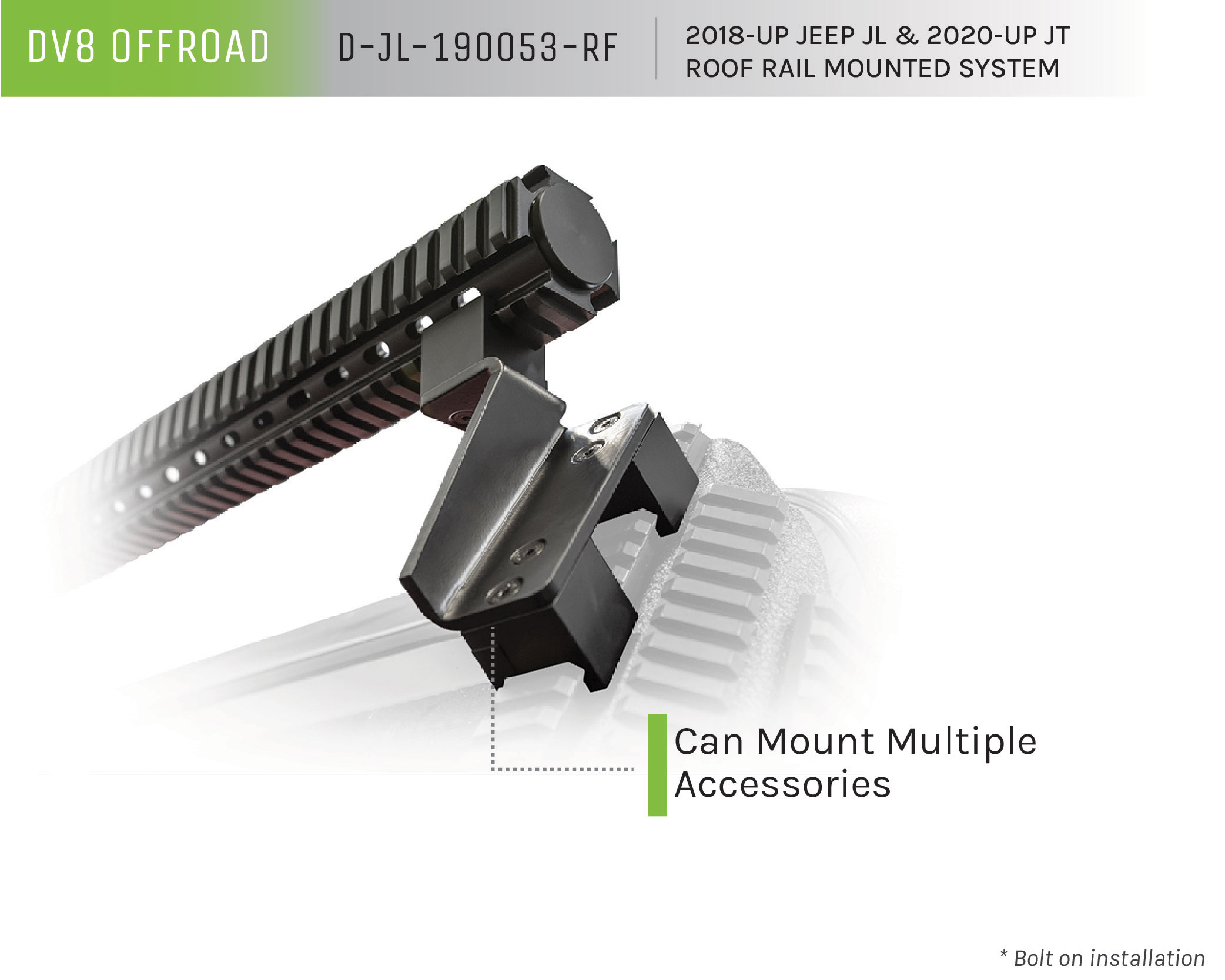 DV8 Offroad Roof Rail Mounted System D-JL-190053-RF