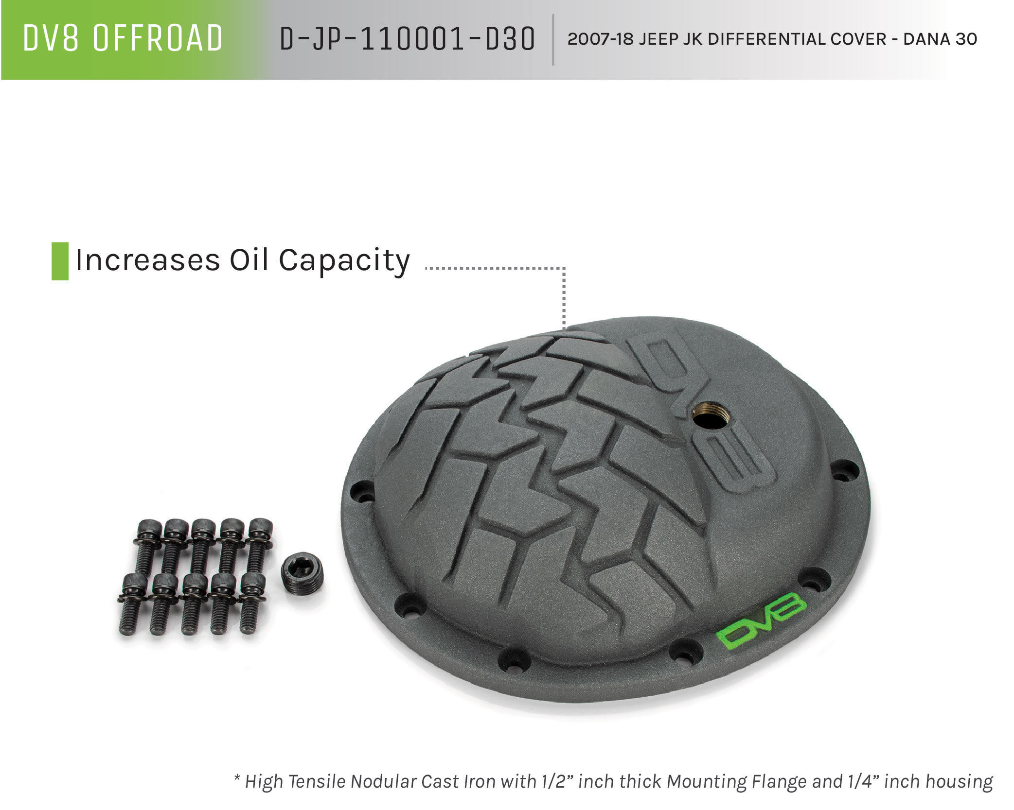 DV8 Offroad Differential Cover; Dana 30 D-JP-110001-D30
