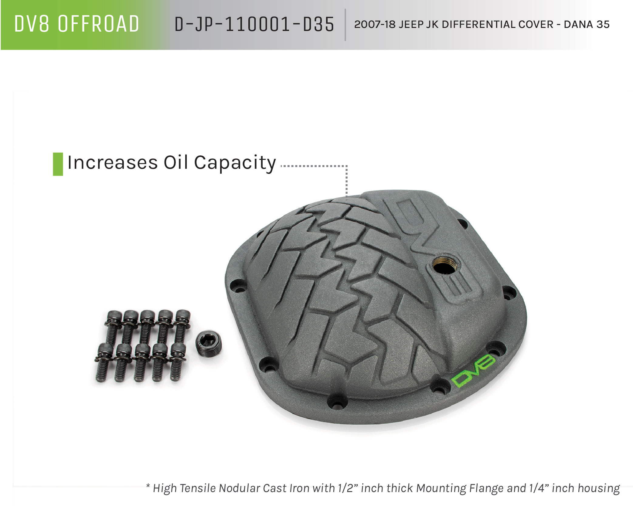 DV8 Offroad Differential Cover; Dana 35 D-JP-110001-D35