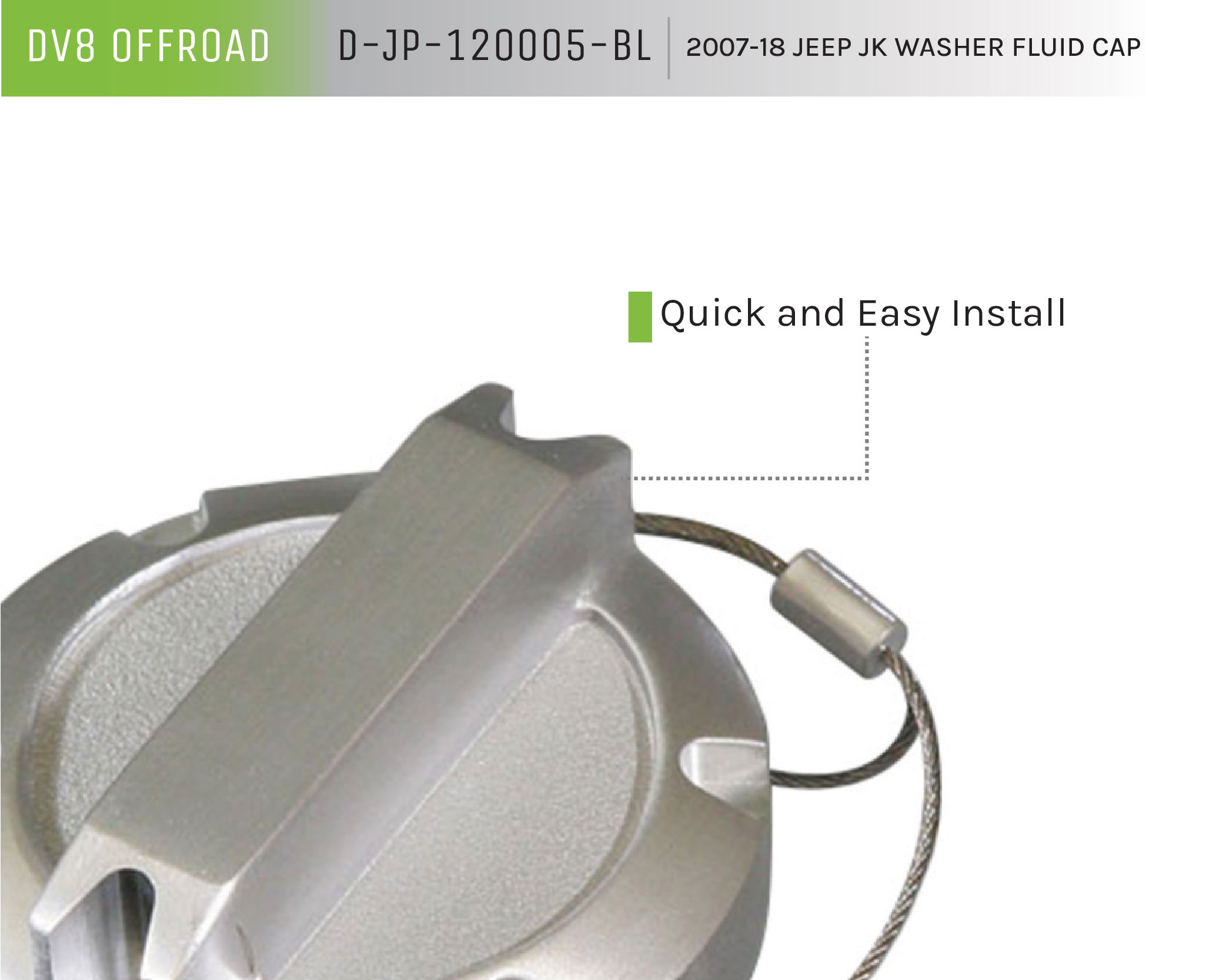 DV8 Offroad Washer Fluid Cap D-JP-120005-BL