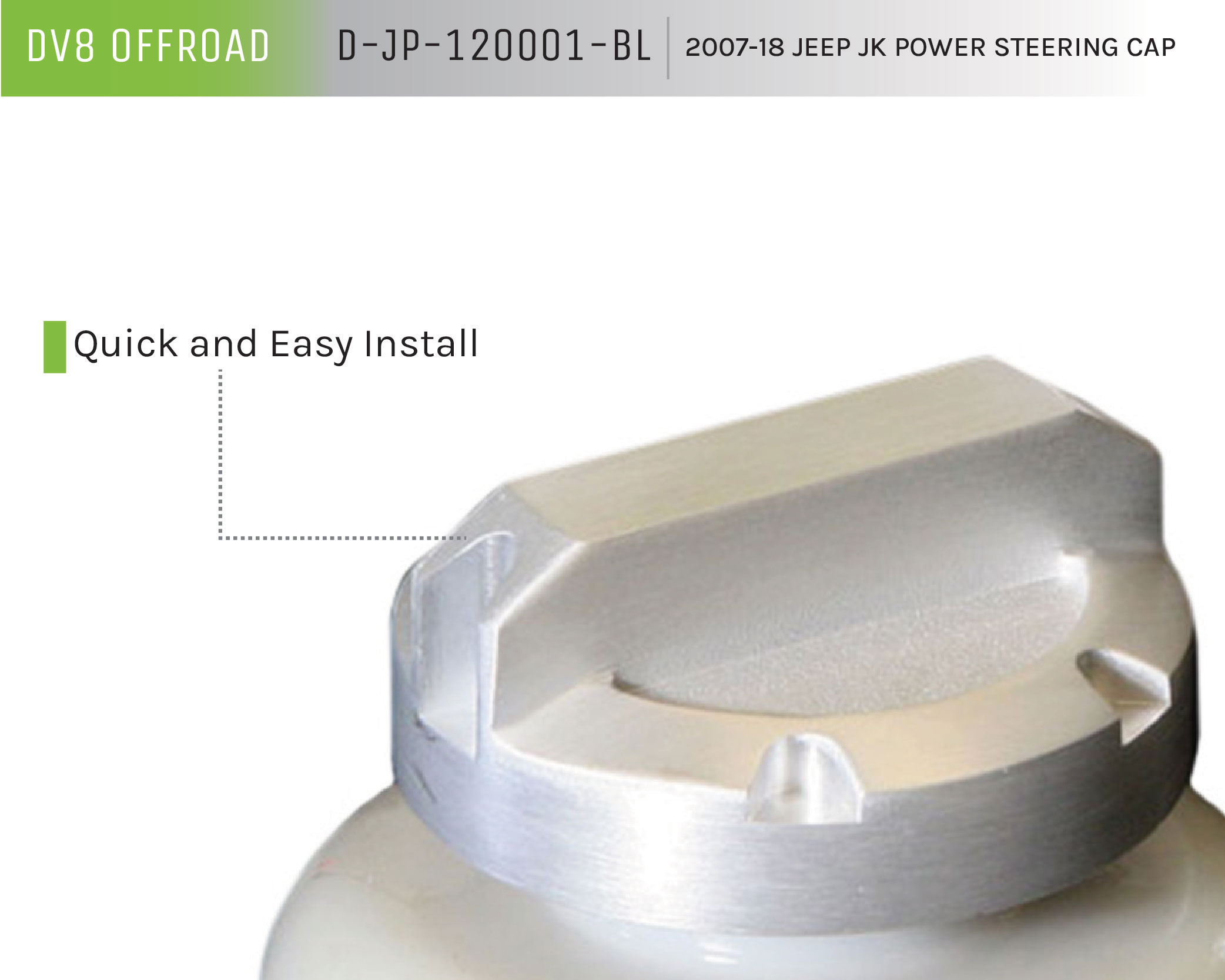 DV8 Offroad Power Steering Cap D-JP-120001-BL