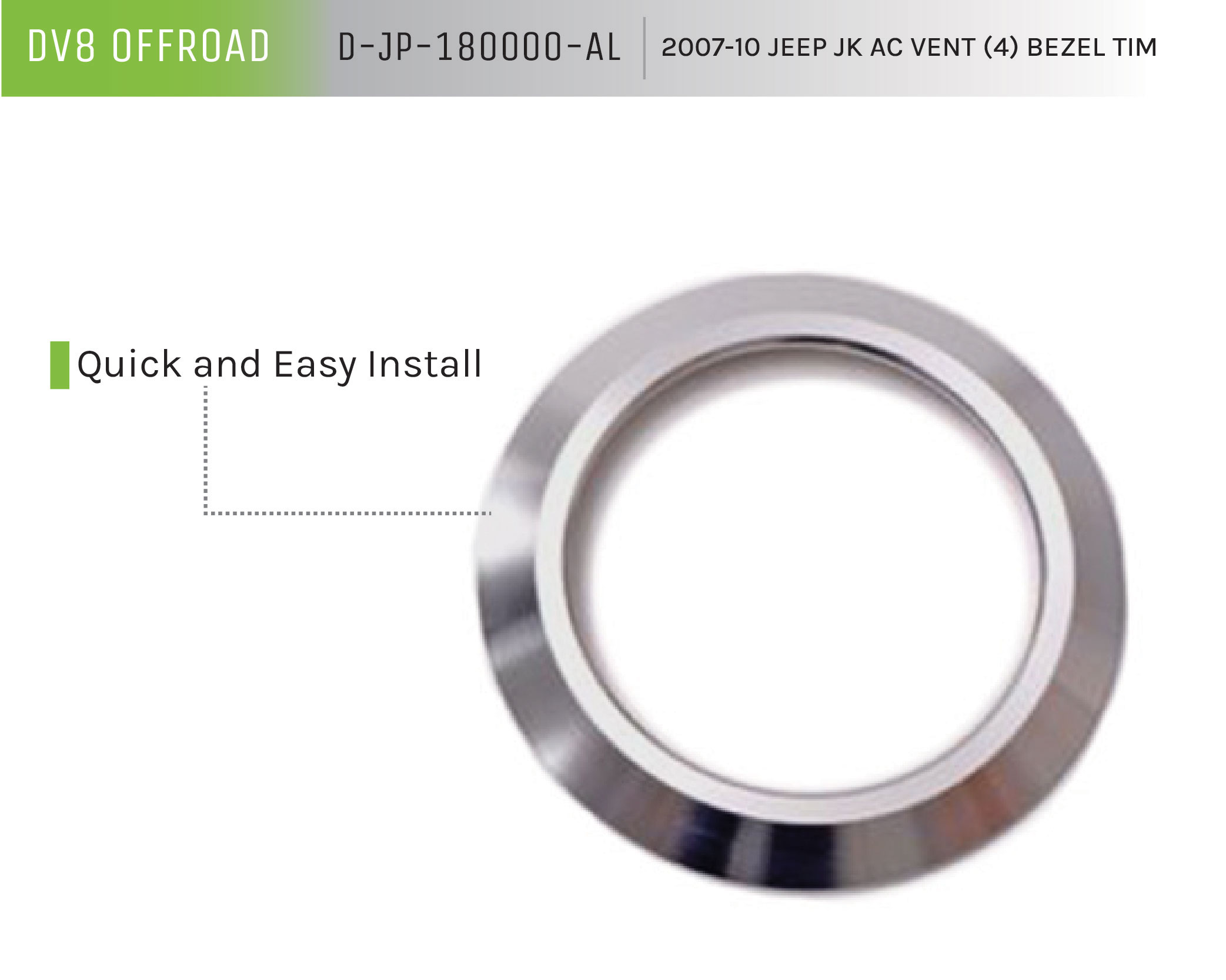 DV8 Offroad Ac Vent Bezel Trim; 4-Pieces. D-JP-180000-AL