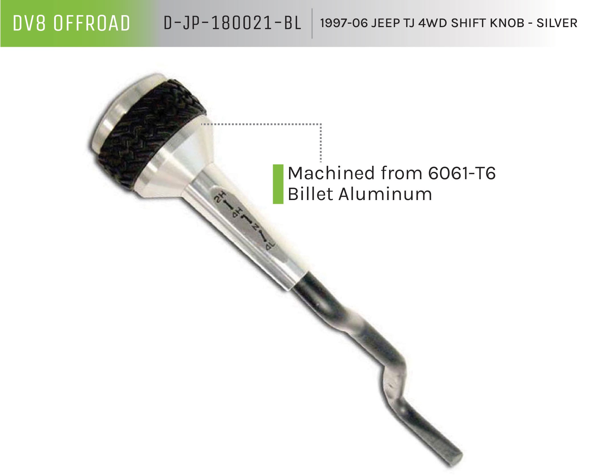 DV8 Offroad 4WD Shift Knob; Silver D-JP-180021-BL