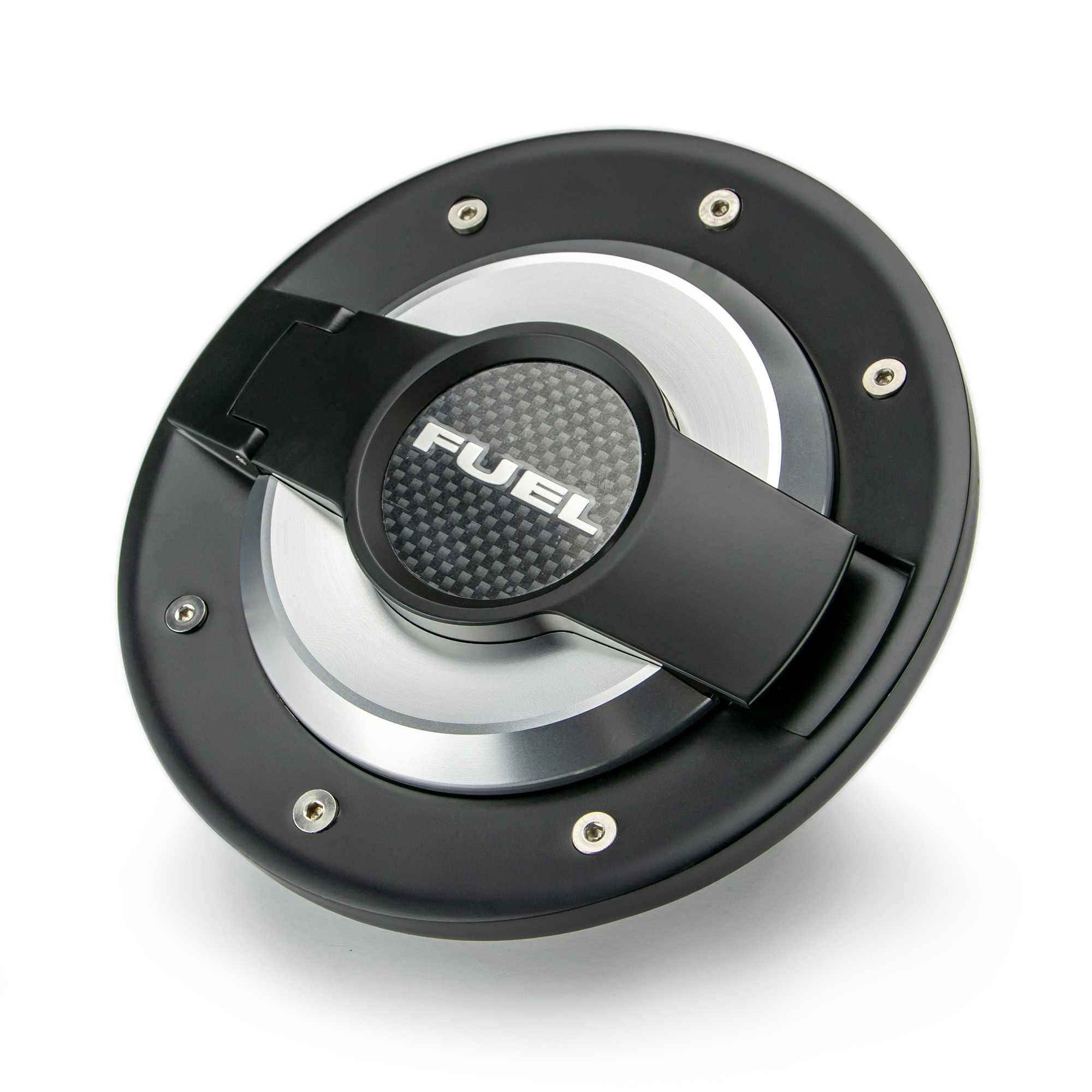 DV8 Offroad Fuel Door Assembly; Blk/Slvr D-JP-190004-BLK