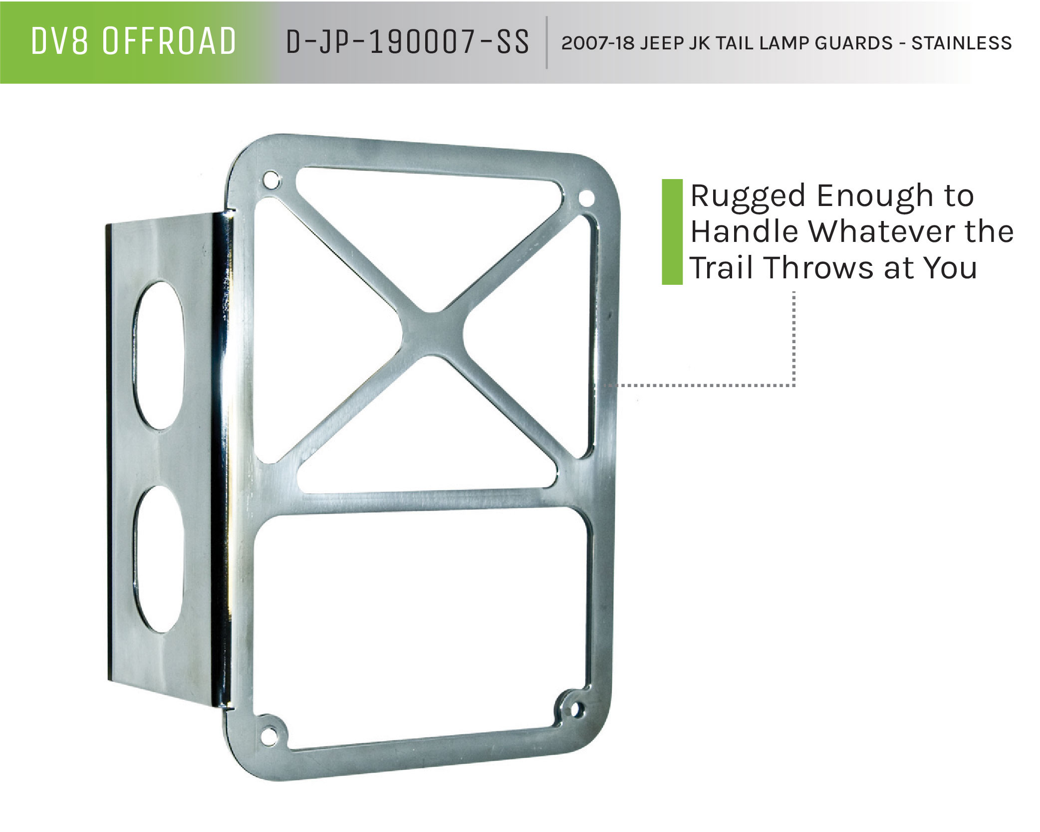 DV8 Offroad Tail Lamp Guard; Stainless D-JP-190007-SS