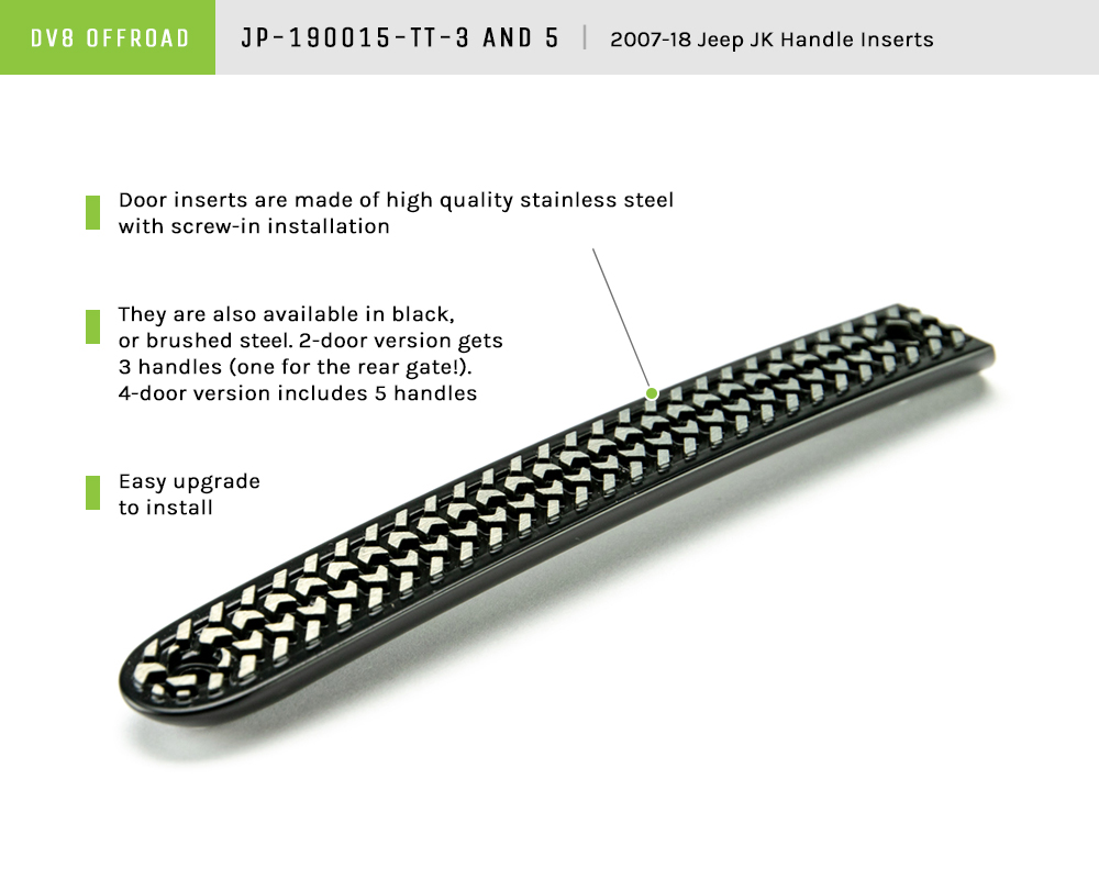 DV8 Offroad Tire Tread Door Handle Inserts; 3-Pieces D-JP-190015-TT-3