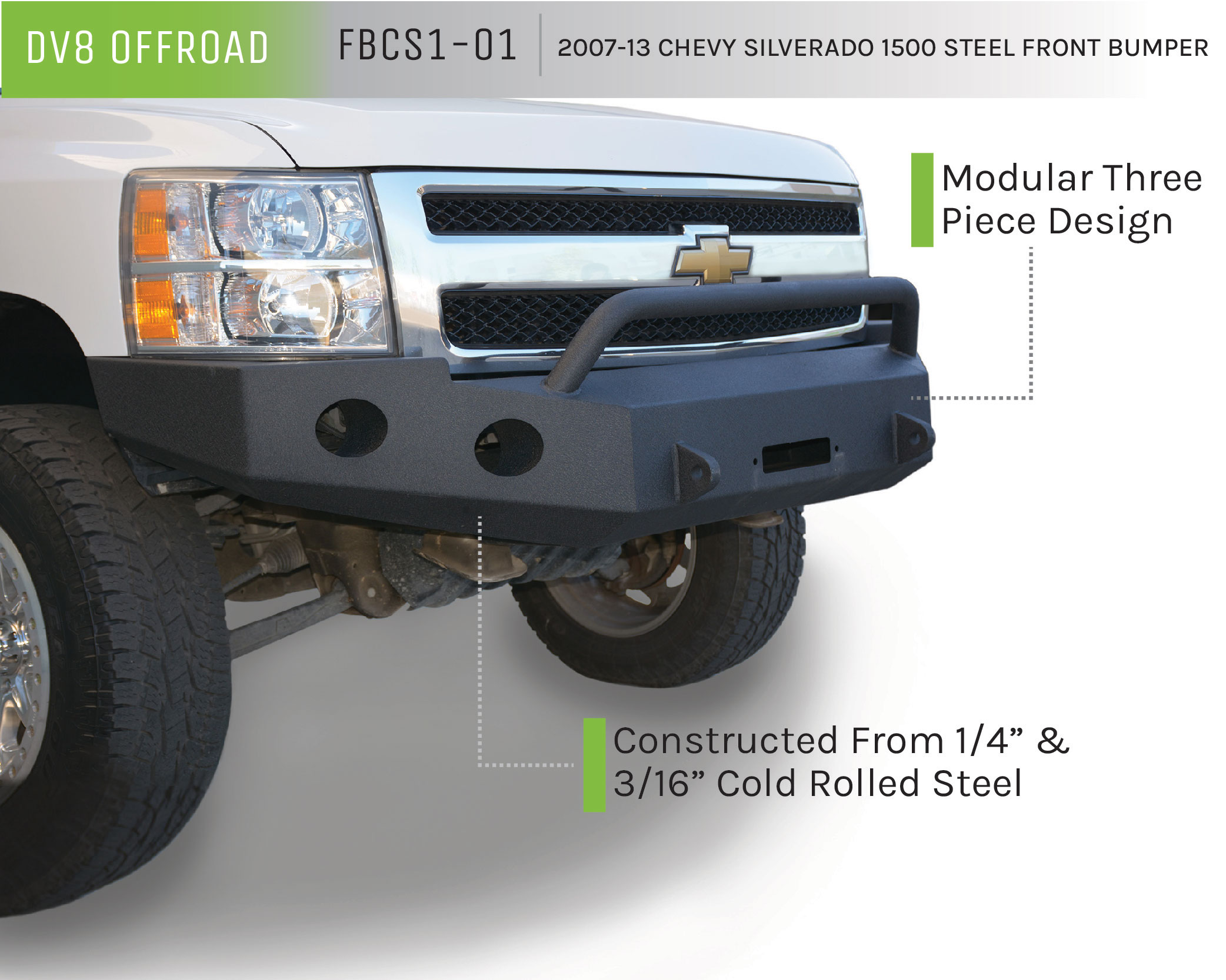 DV8 Offroad Truck Front Full Size Bumper FBCS1-01