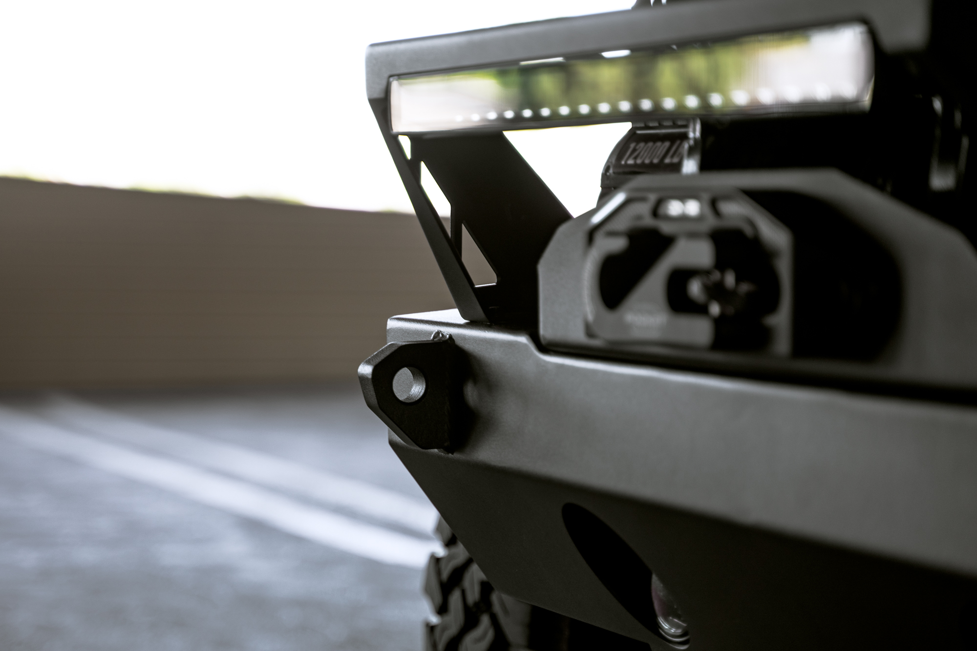 DV8 Offroad FS-25 Stubby Front Bumper with Plated Bull Bar FBJL-06