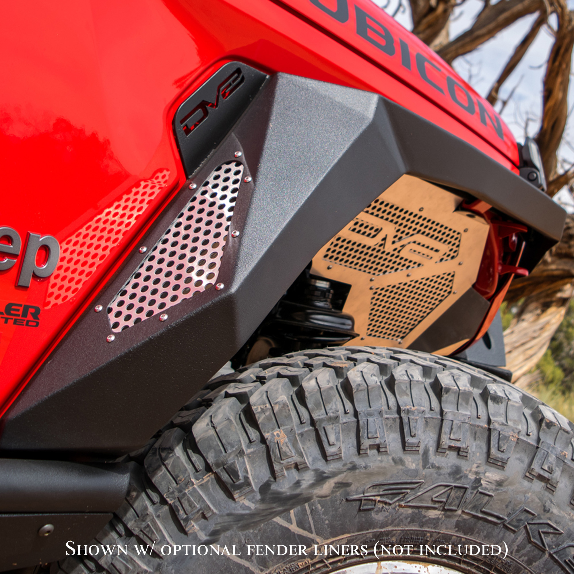 DV8 Offroad Fender Flares; Armor; Front & Rear FDGL-02