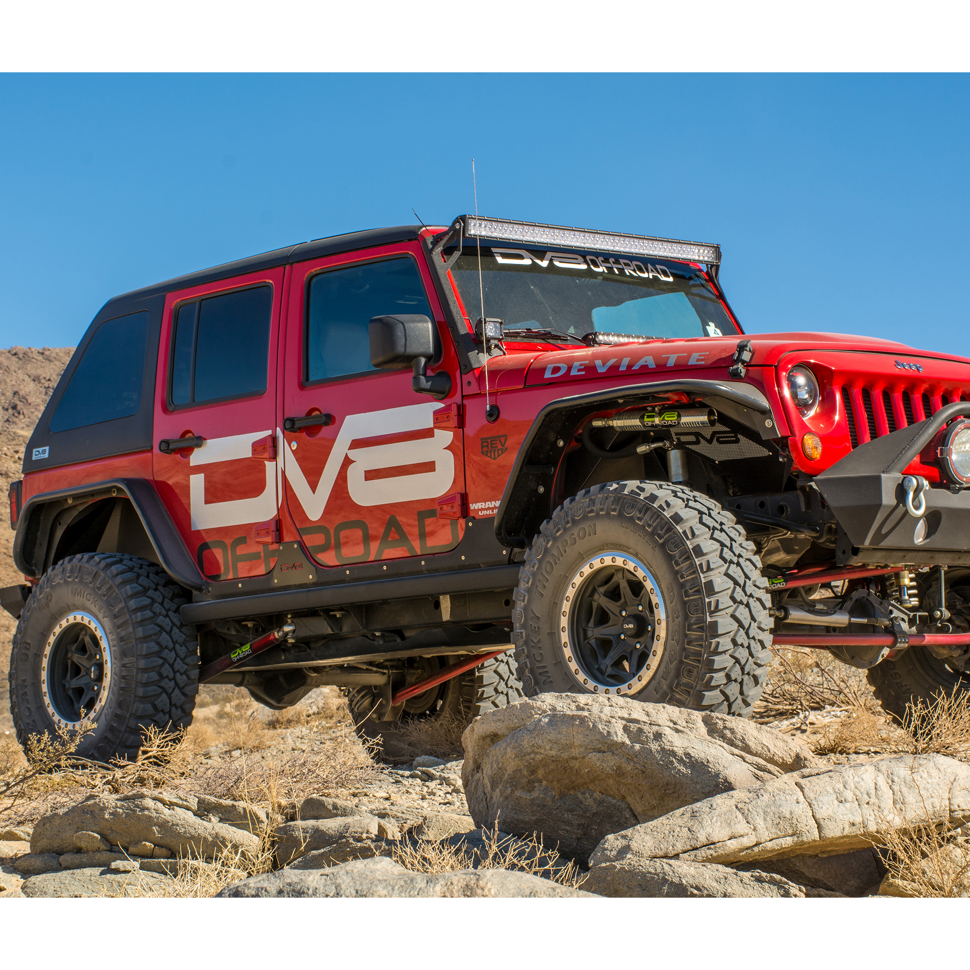 DV8 Offroad Fender Flares; Wide; Front & Rear FENDB-02