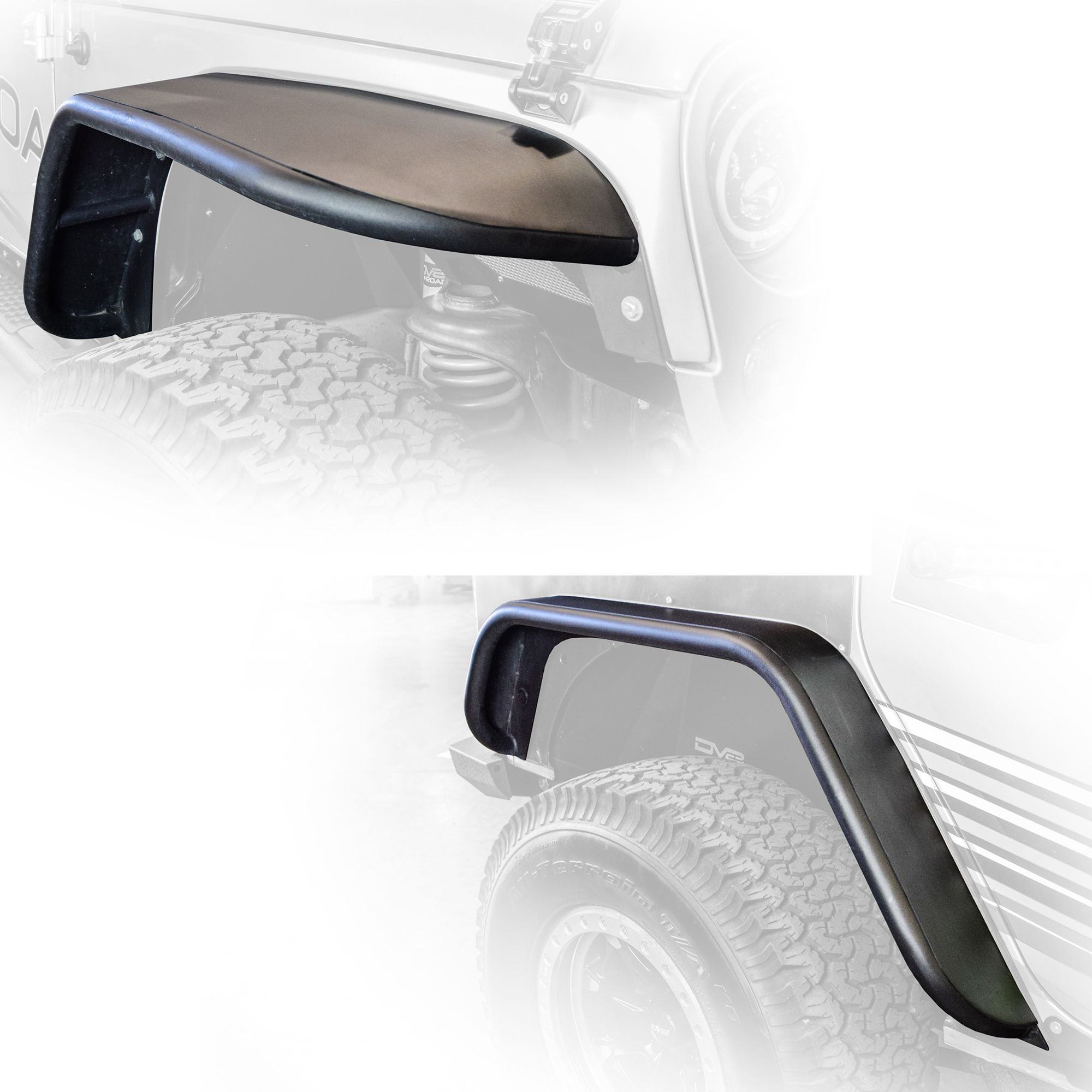 DV8 Offroad Fender Flares; Wide; Front & Rear FENDB-02