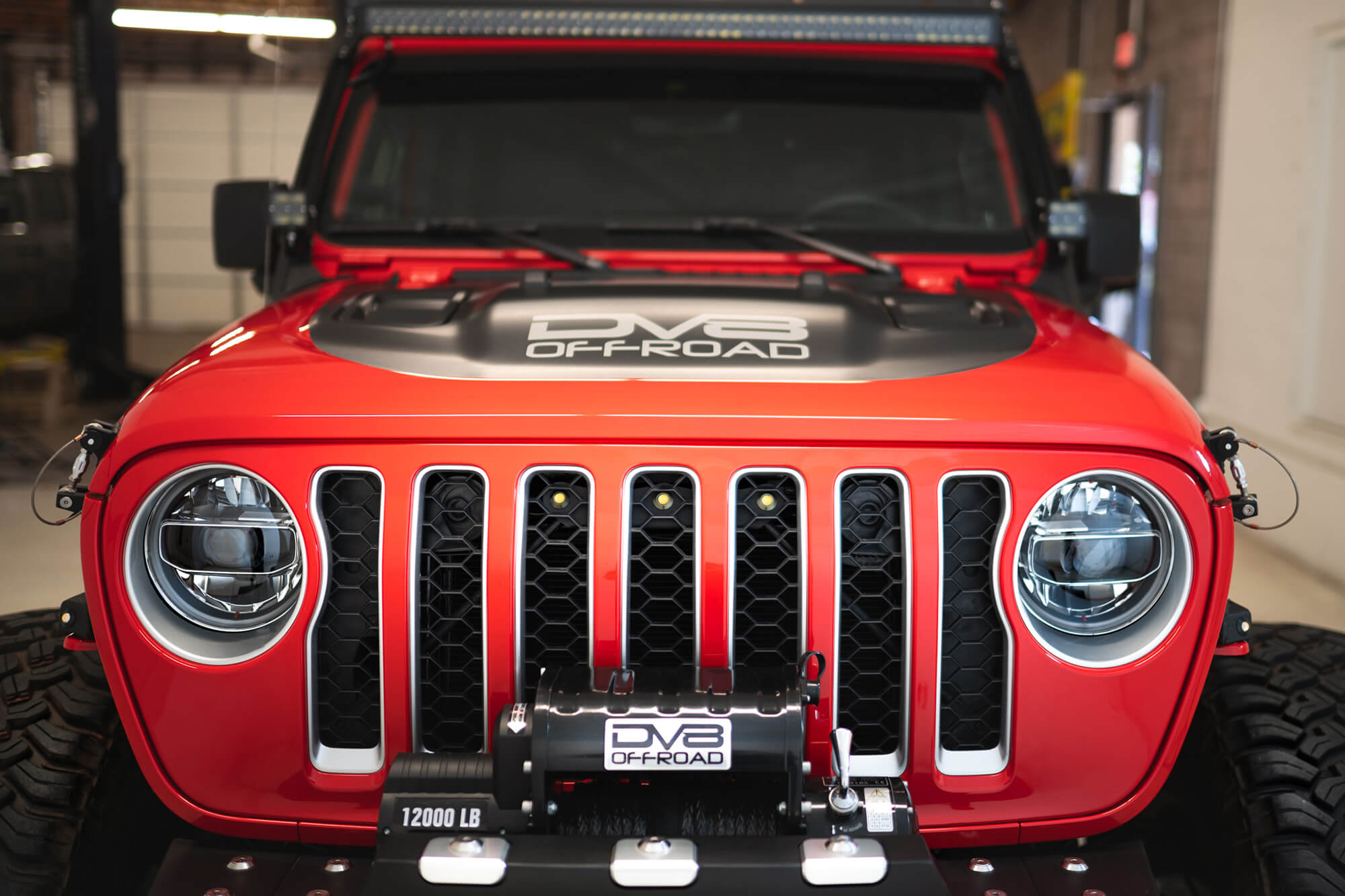 DV8 Offroad GRGL-01 20-22 JEEP GLADIATOR JT FRONT GRILL AMBER ACCENT LIGHTS GRGL-01