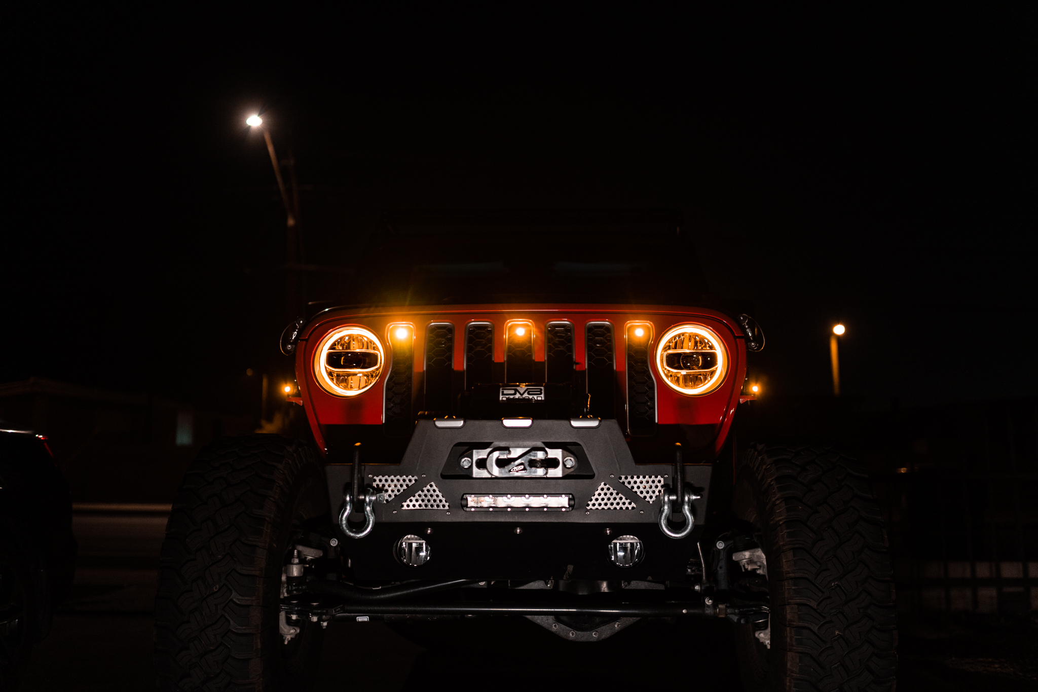 DV8 Offroad GRJL-02 18-22 JEEP WRANGLER JL FRONT GRILL AMBER ACCENT LIGHTS GRJL-02