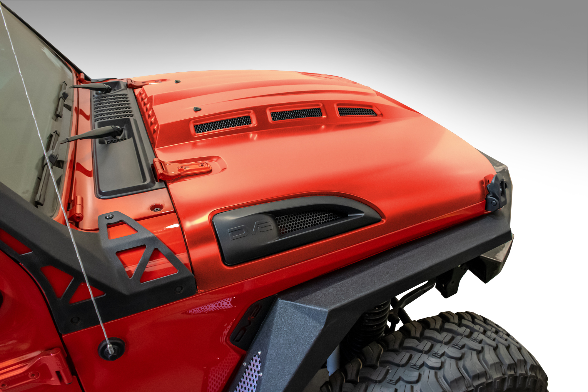 DV8 Offroad Hood; Heat Dispersion HDMBJL-01
