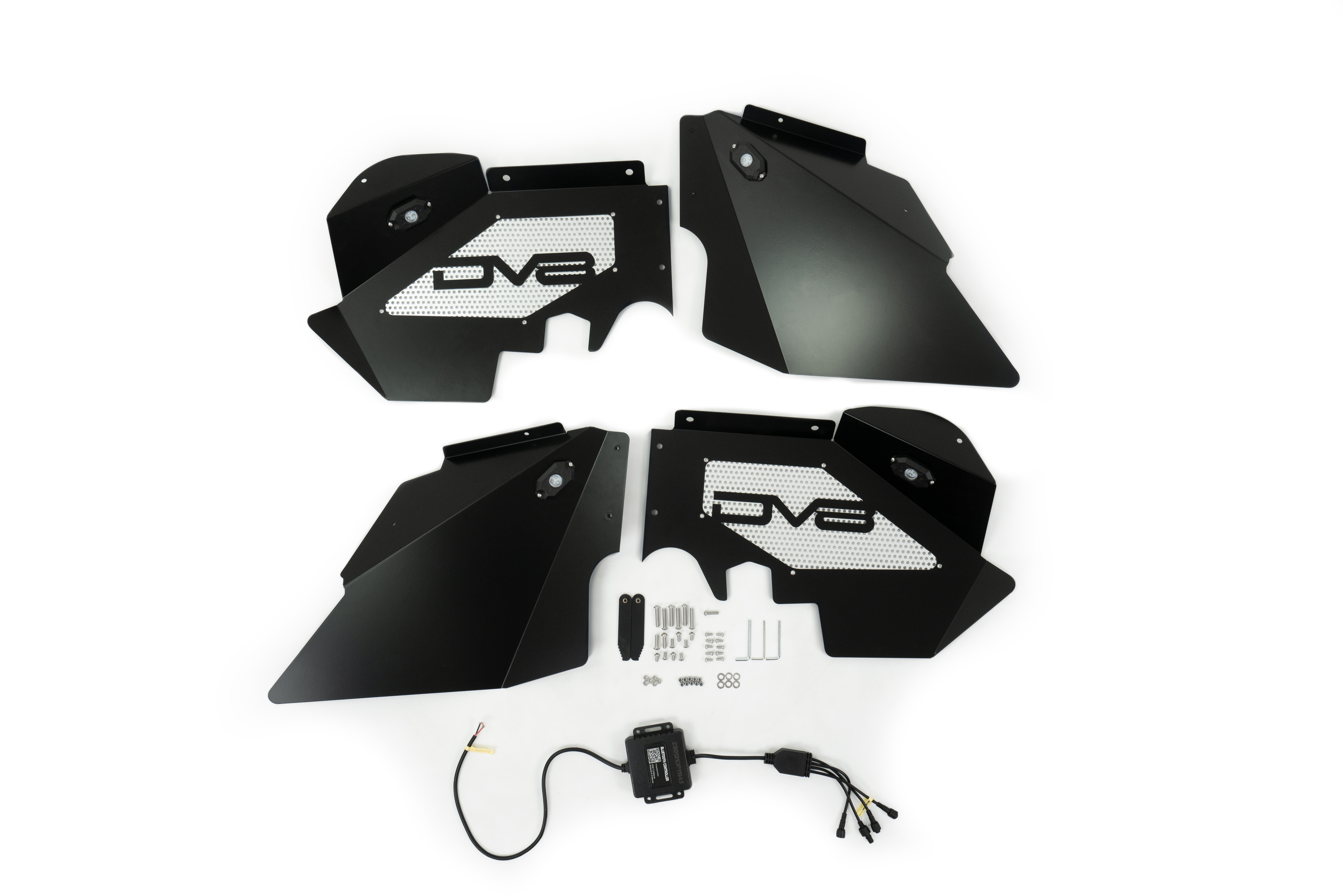 DV8 Offroad Inner Fender and Rock Light; Front; Black Finish INFEND-01FBRL