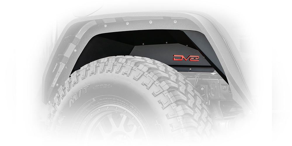 DV8 Offroad Inner Fender; Rear; Black INFEND-04RB