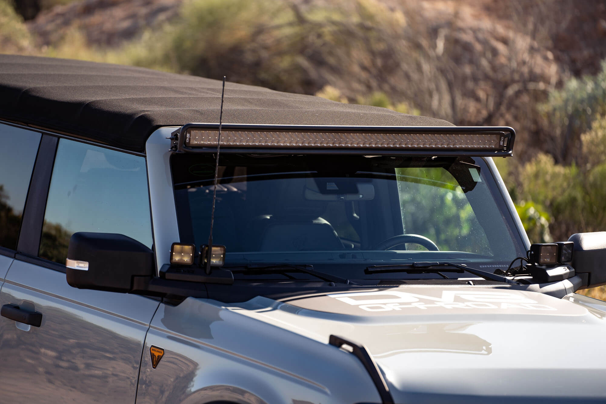DV8 Offroad 2021-22 Ford Bronco; 52-Inch Straight LED Light Bar Mount LBBR-01