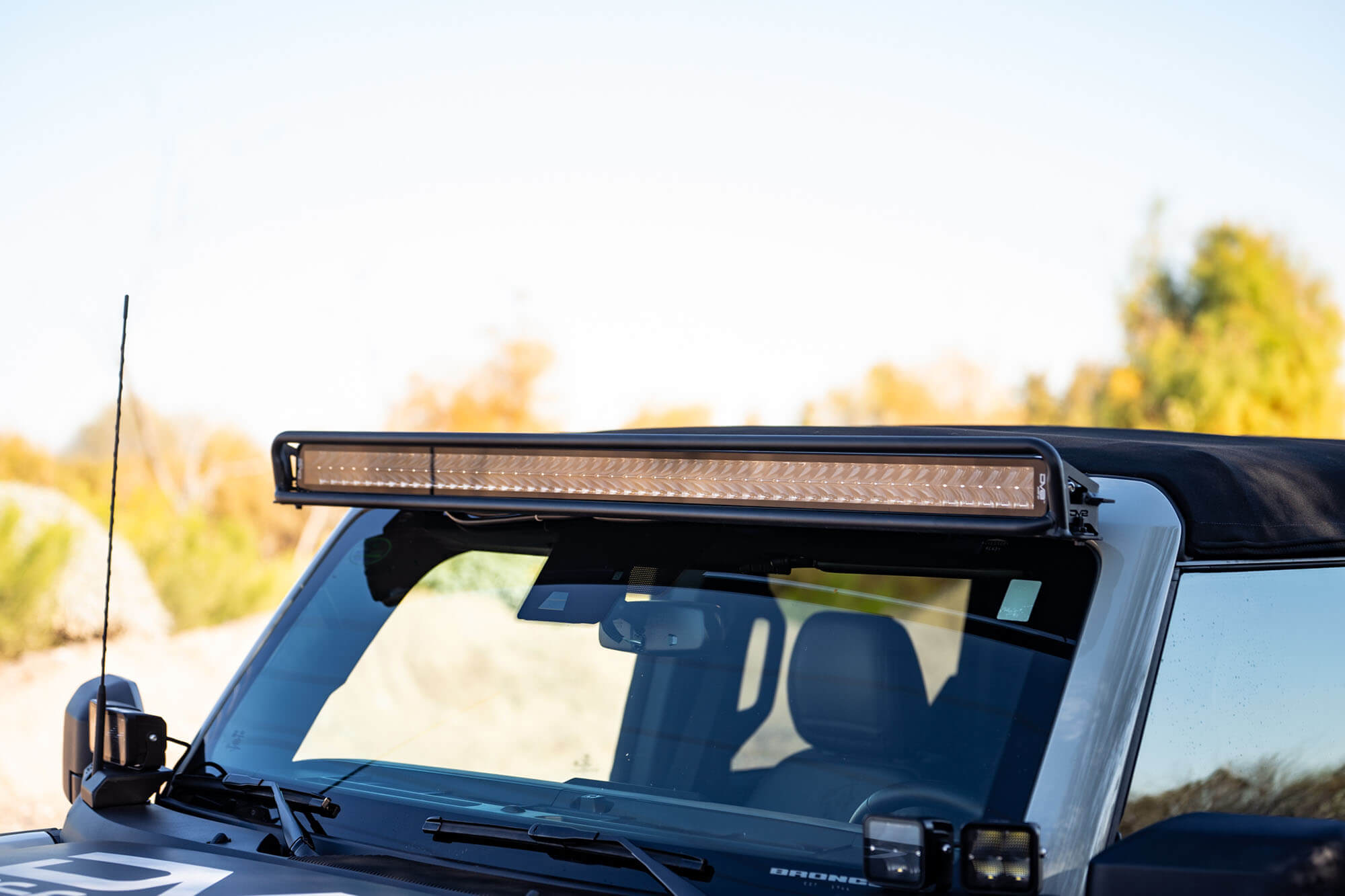 DV8 Offroad 2021-22 Ford Bronco; 52-Inch Straight LED Light Bar Mount LBBR-01