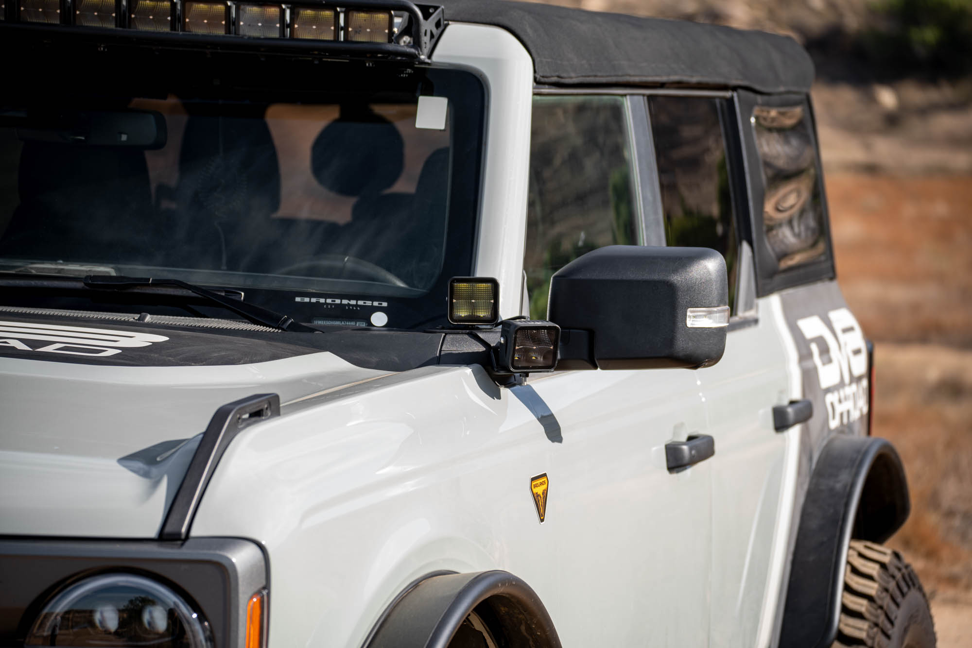 DV8 Offroad Ford Bronco A-Pillar Dual Light Pod Drop Mounts LBBR-08