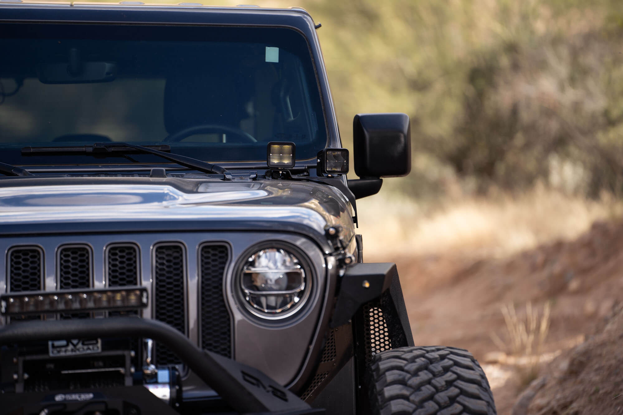 DV8 Offroad 2018-22 Jeep JL & 2020-2022 Jeep JT A-Pillar Dual Pod Light Mounts LBJL-04