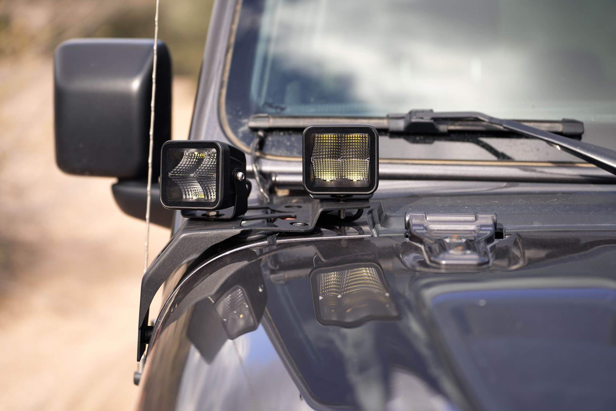 DV8 Offroad 2018-22 Jeep JL & 2020-2022 Jeep JT A-Pillar Dual Pod Light Mounts LBJL-04