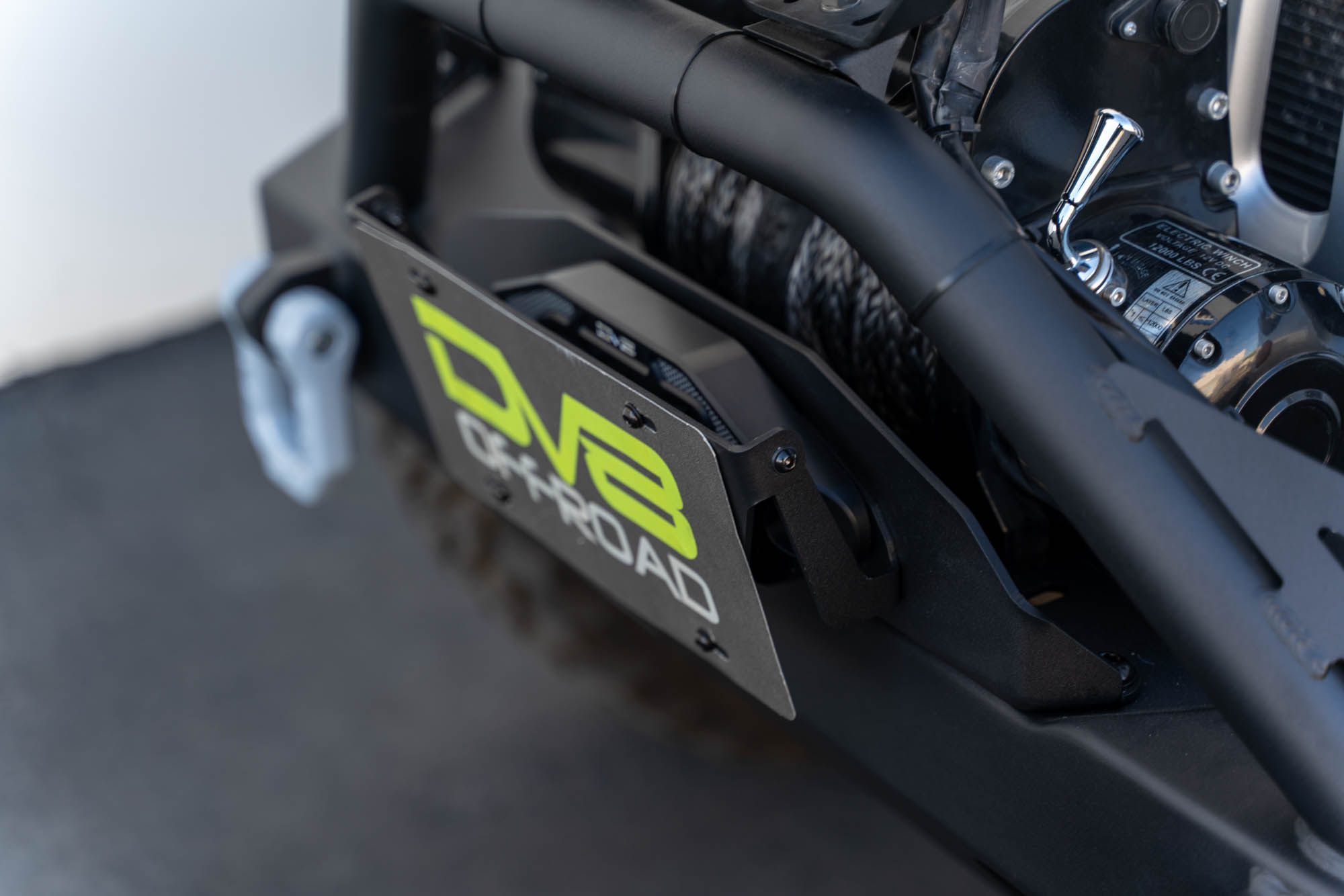 DV8 Offroad Fairlead Mounted Flip-Up License Plate Bracket LPBM-02