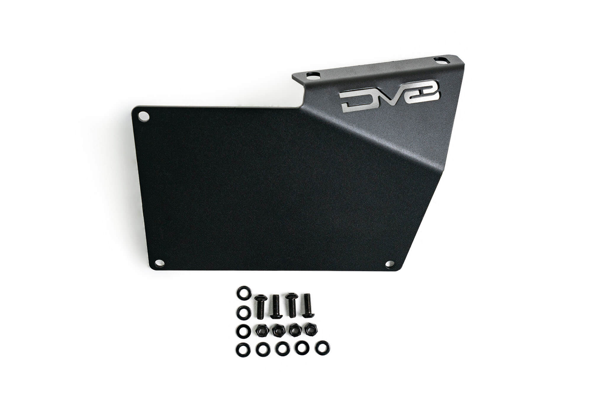 DV8 Offroad Front license plate relocation bracket places plate to the side of the bumper. LPBR-02