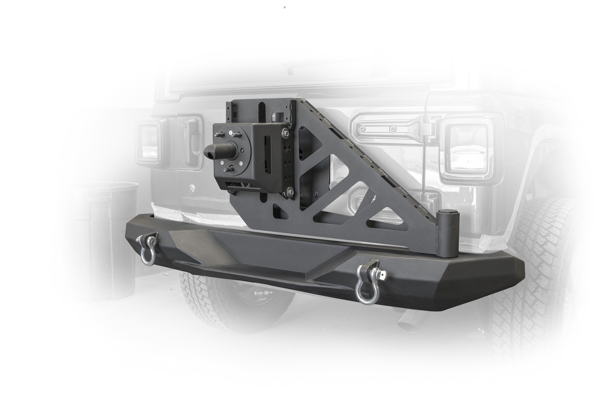 DV8 Offroad Rear Mid Width Bumper With Swing Away Tire Carrier RBJL-08