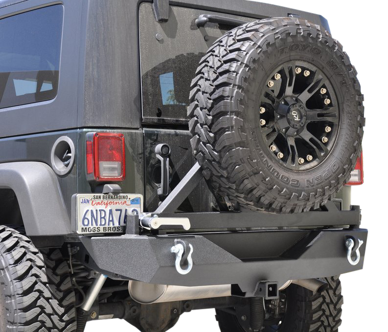 DV8 Offroad Jeep Stubby Rear Bumper; Bush Carrier RBSTTB-01