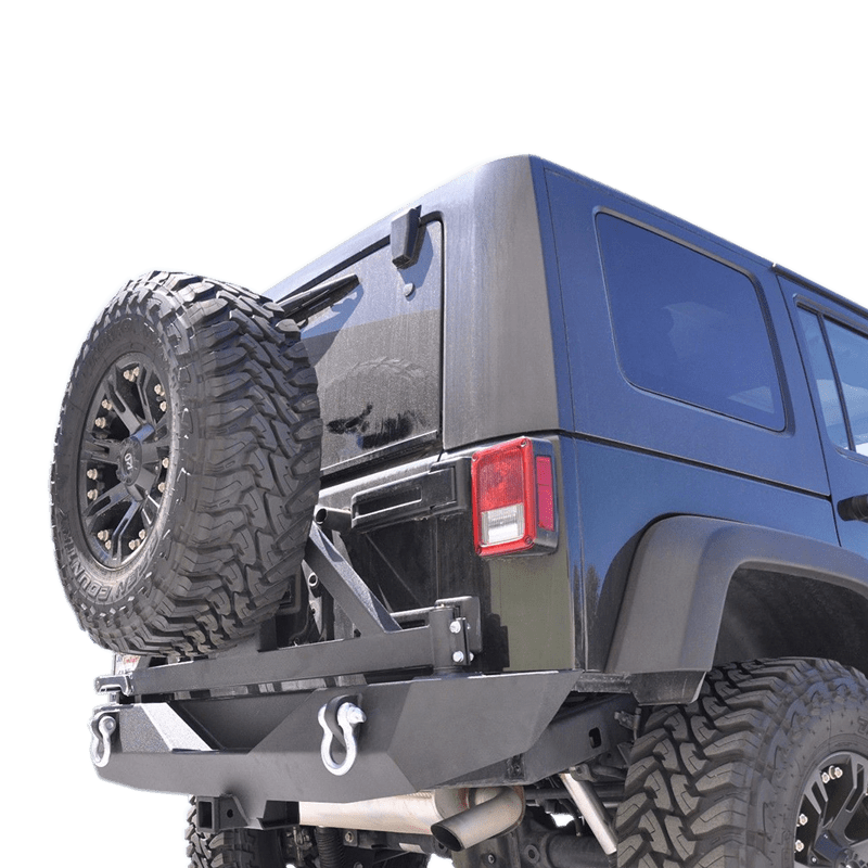 DV8 Offroad Jeep Stubby Rear Bumper; Bush Carrier RBSTTB-01