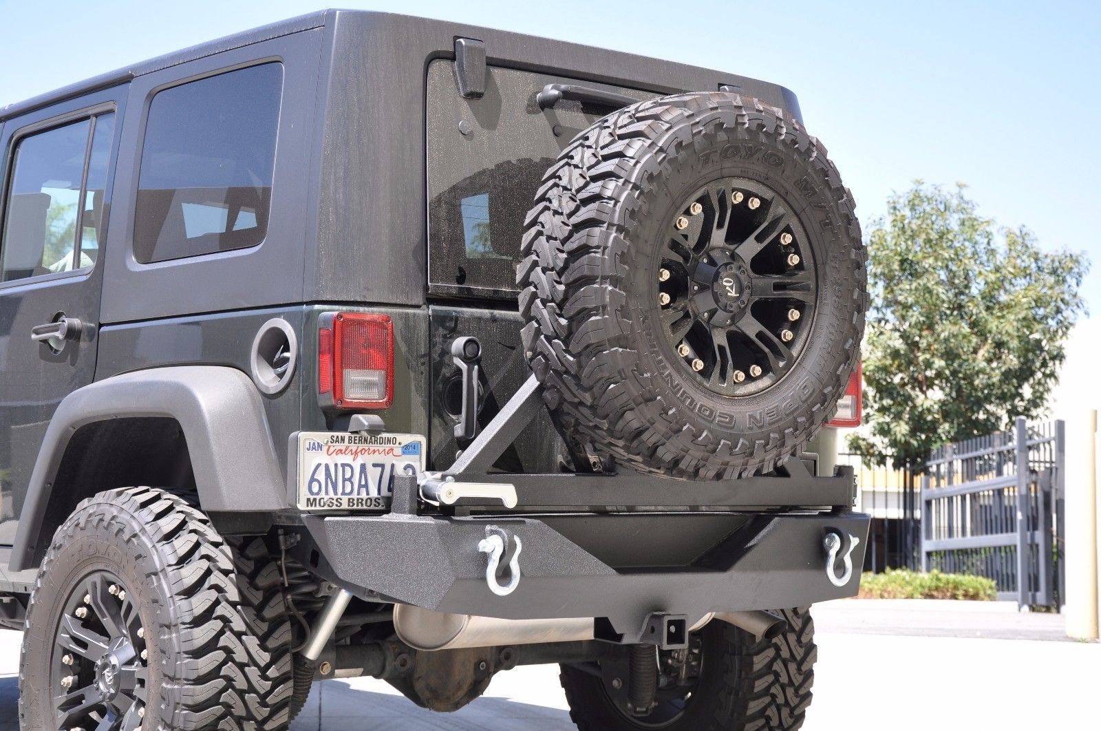 DV8 Offroad Jeep Stubby Rear Bumper; Bush Carrier RBSTTB-01
