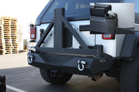 DV8 Offroad Jeep Stubby Rear Bumper; BRG Carrier RBSTTB-01BR