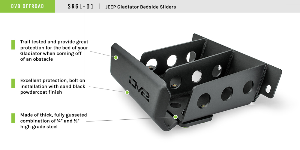 DV8 Offroad Bedside Rock Slider; Pair SRGL-01