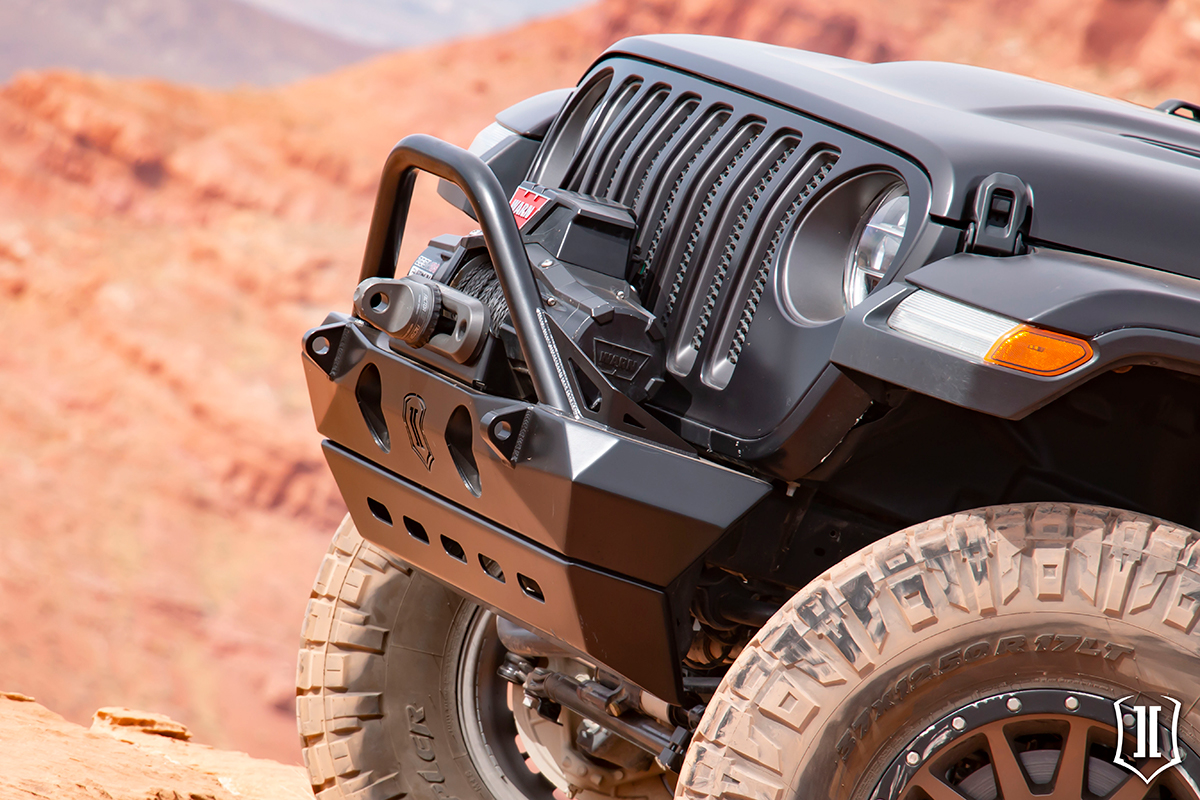 ICON Impact Series Offroad Armor 18-UP JEEP JL / 20-UP JT PRO SERIES FRONT BUMPER W/ BAR & TABS 25164