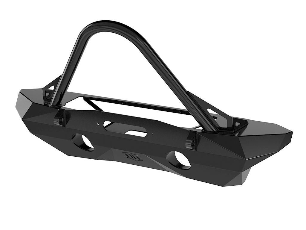 ICON Impact Series Offroad Armor 07-18 JK PRO SERIES MID WIDTH FRONT BUMPER REC WINCH MNT W/ STINGER & TABS 25233