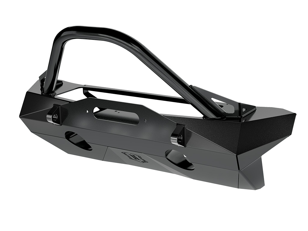 ICON Impact Series Offroad Armor 18-UP JEEP JL / 20-UP JT PRO RECESSED FRONT BUMPER W/ BAR & TABS 25244
