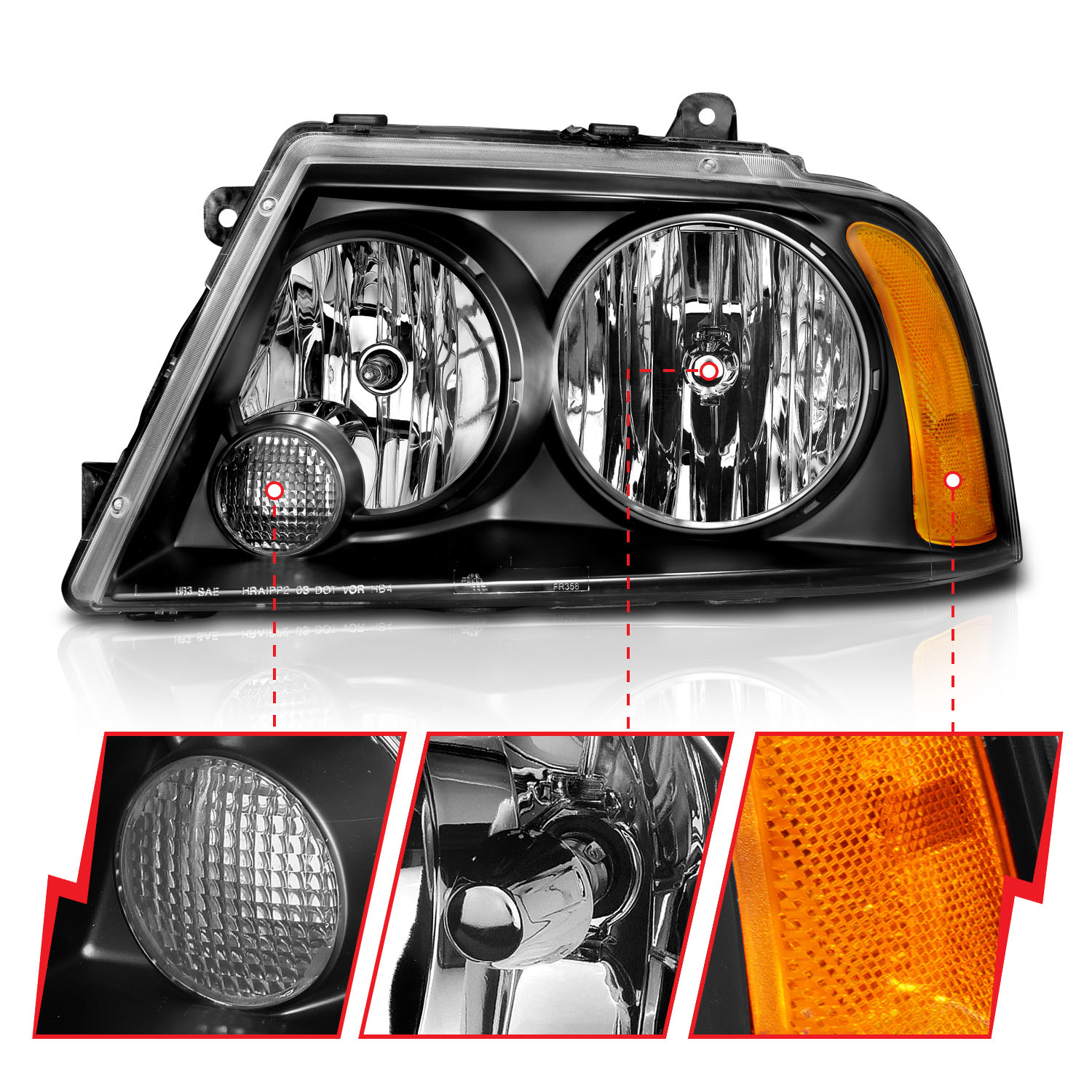 ANZO USA Crystal Headlight Set 111045